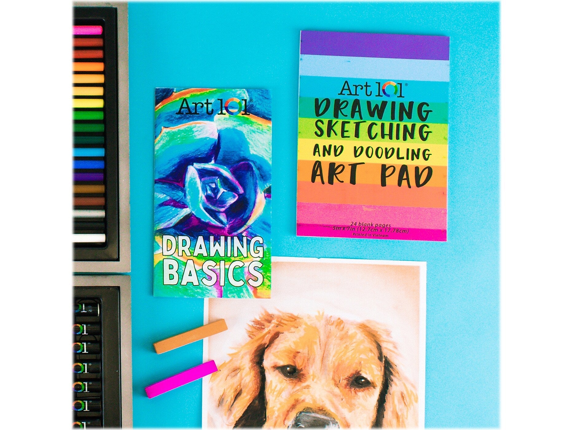 Art 101 Drawing, Skeetching, and Doodling Art Set, Assorted Colors, 111 Pieces