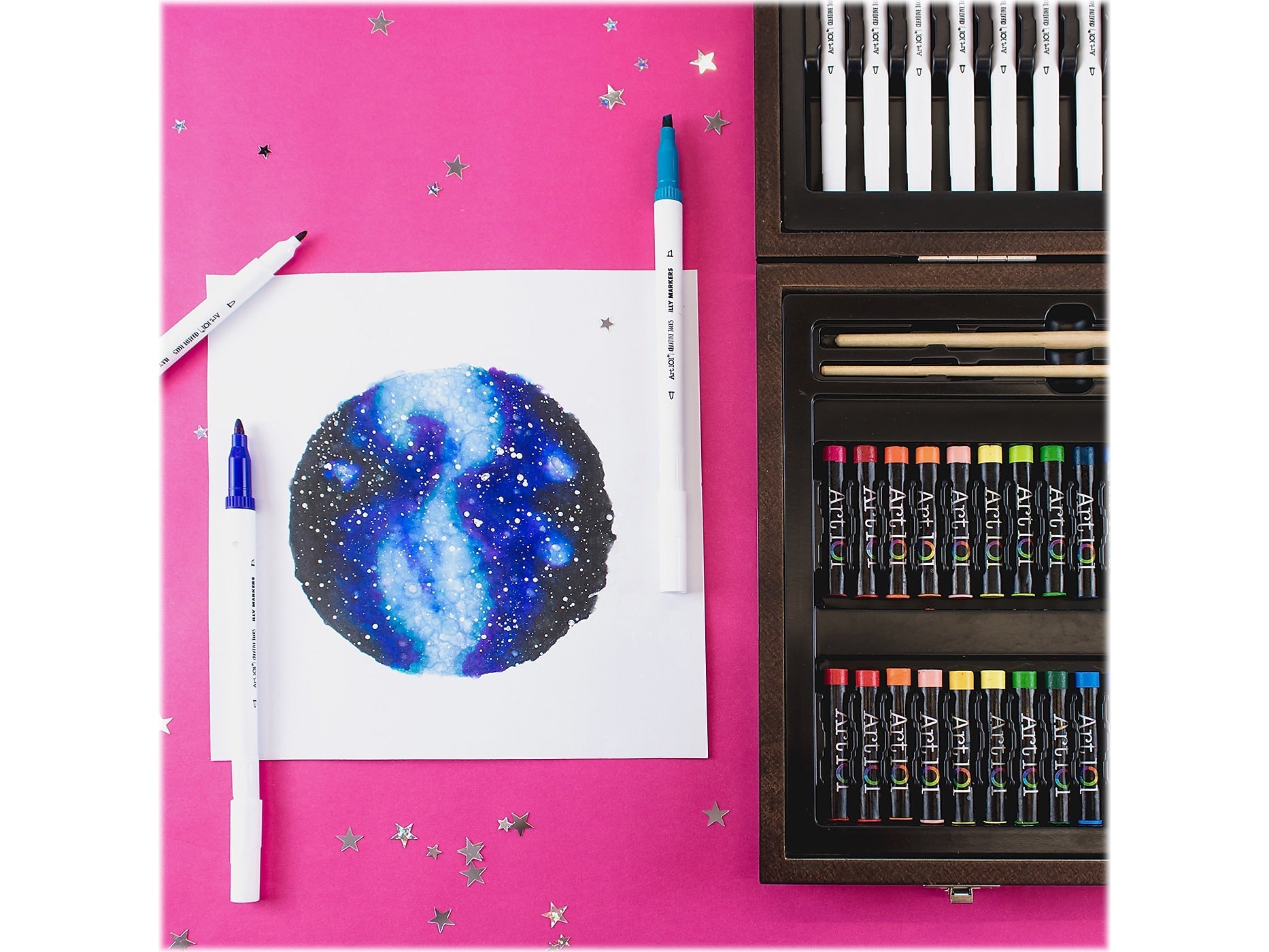 Art 101 Multimedia Illustration Art Set, Assorted Colors, 85 Pieces
