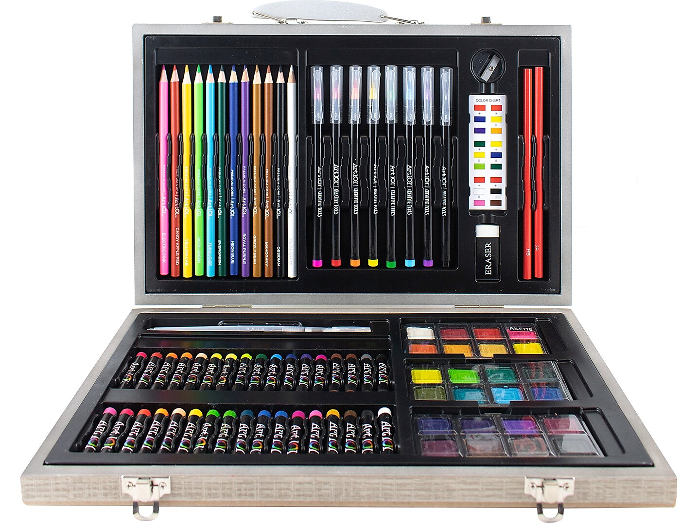 Art 101 Watercolor Draw and Sketch Drawing Kit, Assorted Colors, 88 Pieces