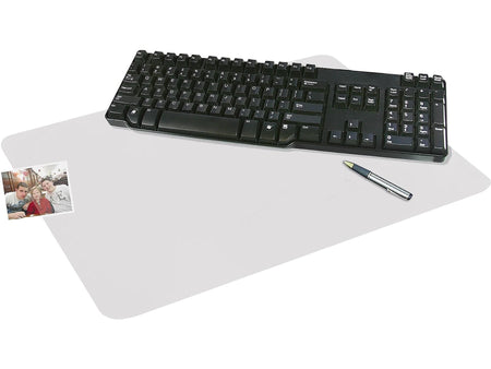 Artistic Krystal View Anti-Slip Plastic Desk Pad, 20" x 36", Clear