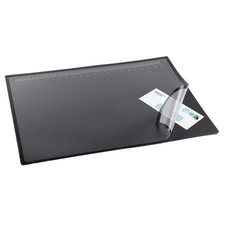 Artistic Logo Pad Anti-Slip Rubber Desk Pad, 24" x 19", Black