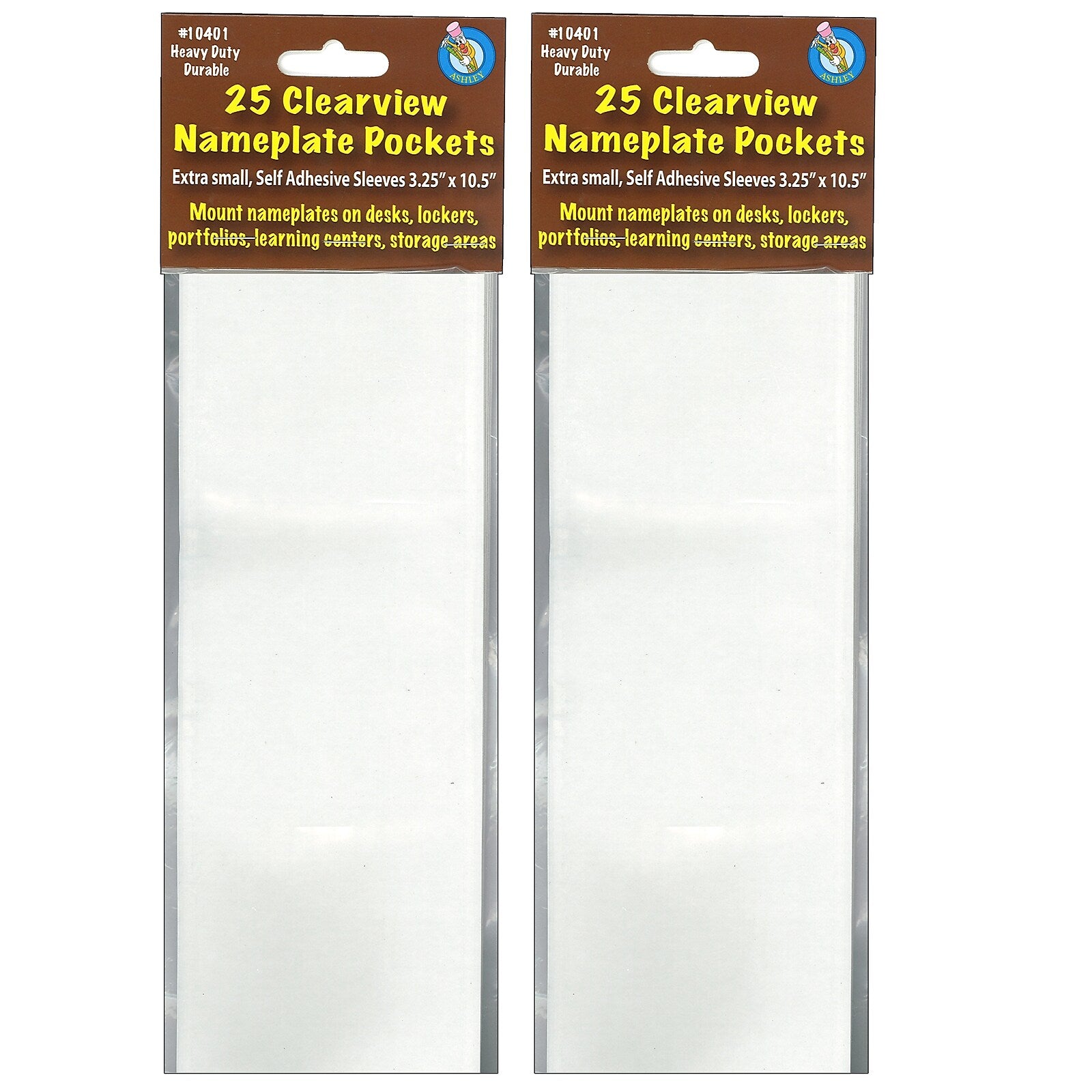 Ashley Productions Clear View Self-Adhesive Extra Small Name Plate Pocket , 3.25