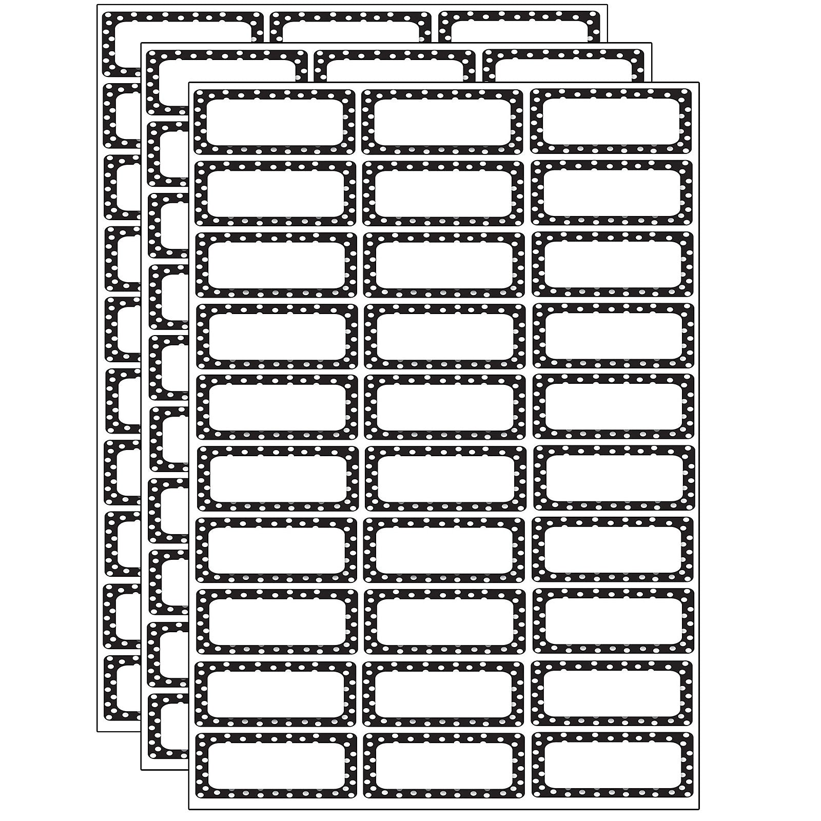 Ashley Productions Die-Cut Magnetic Black & White Dots Nameplates, 2.5