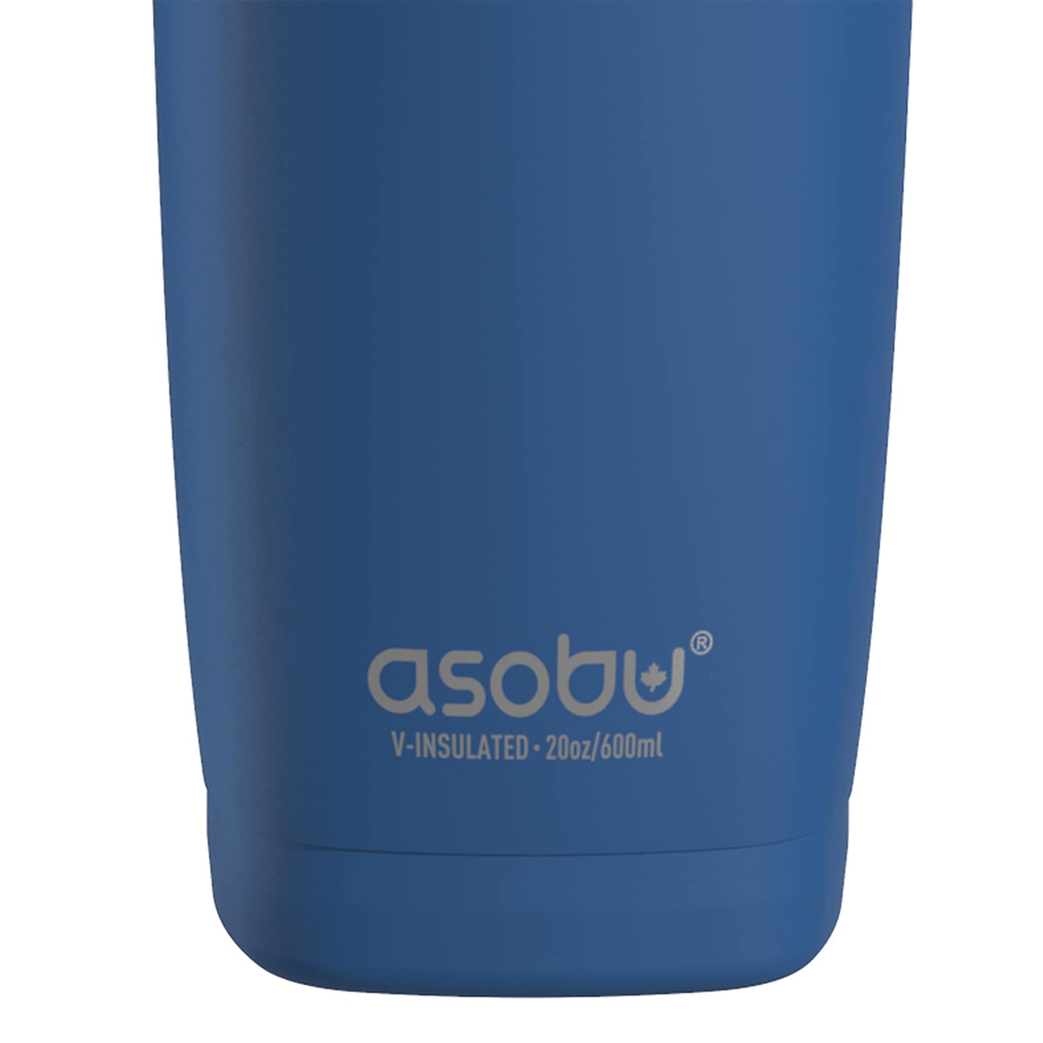 ASOBU 20-Ounce Aquilina Double-Wall-Insulated Stainless Steel Tumbler with Straw, Blue