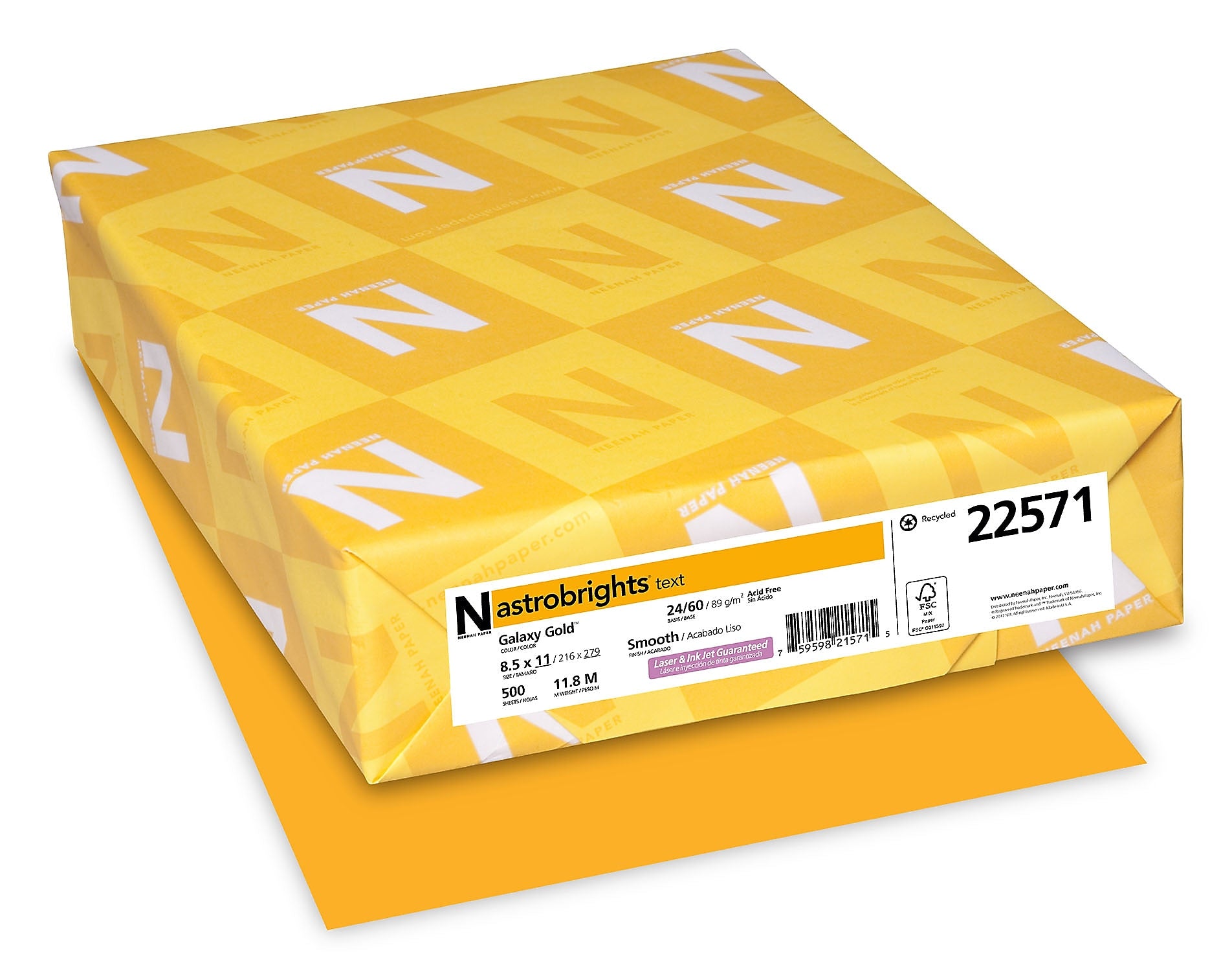 Astrobrights 30% Recycled Colored Paper, 24 lbs., 8.5