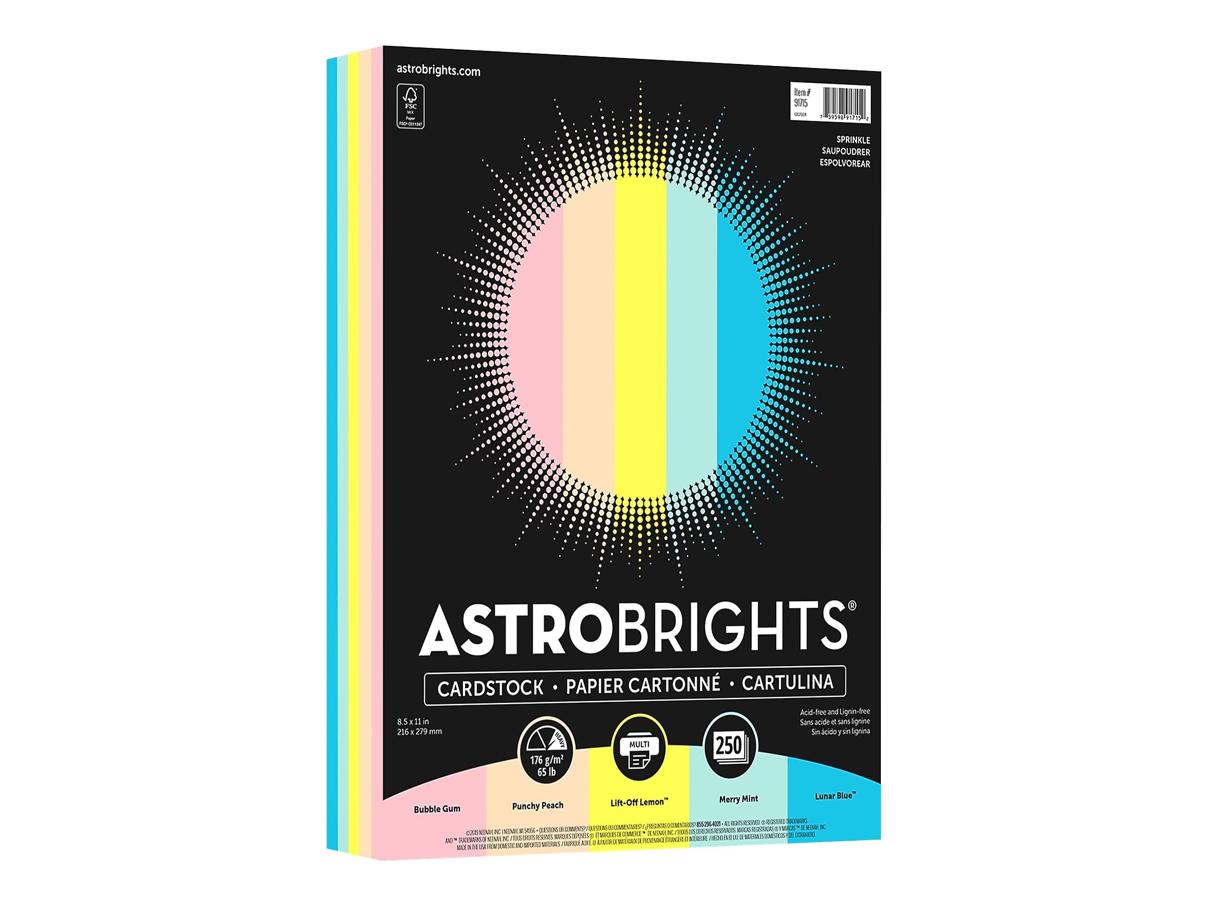 Astrobrights 65 lb. Cardstock Paper, 8.5