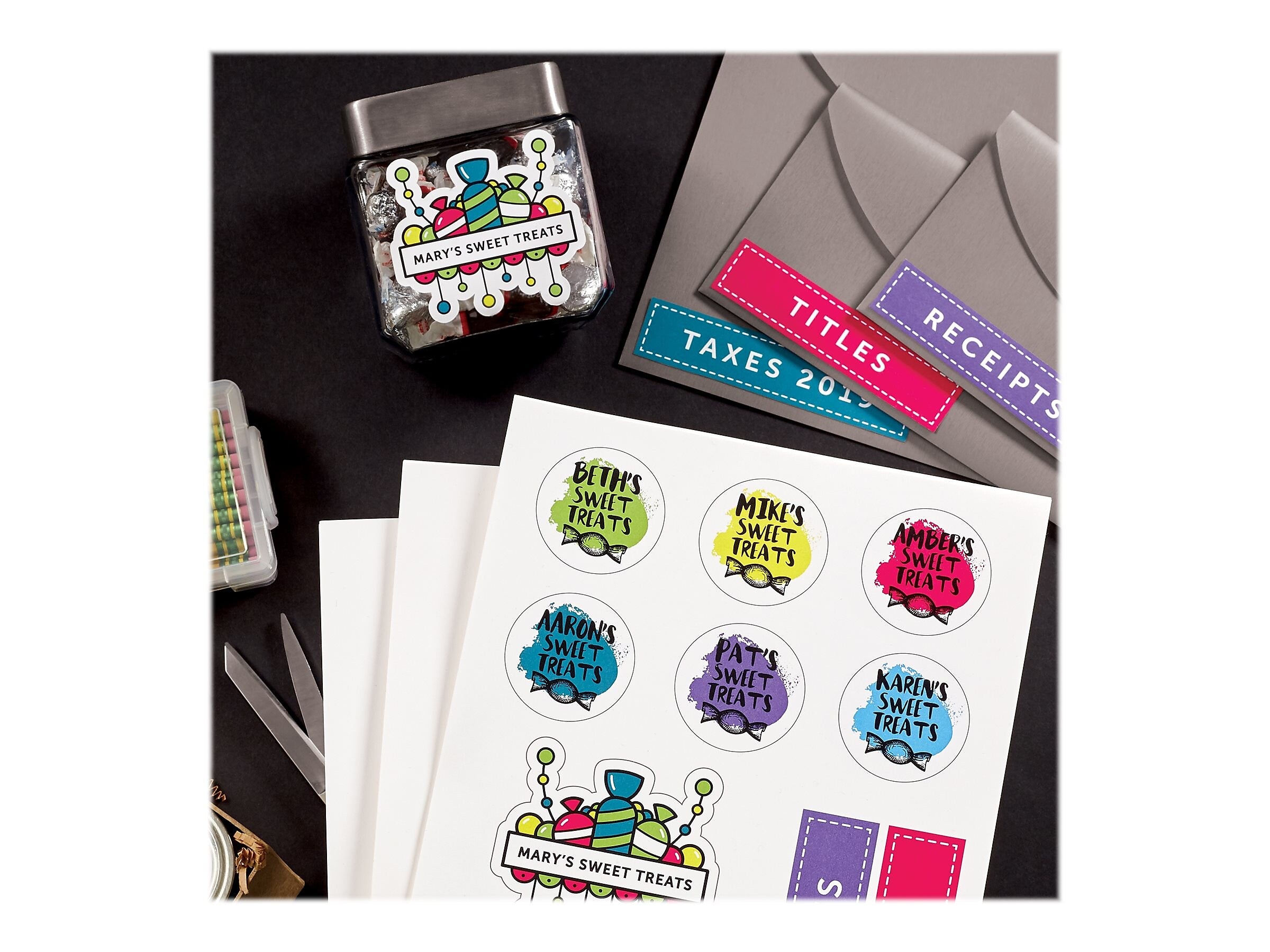 Astrobrights Astrodesigns Inkjet/Laser Sticker Paper Labels, 8 1/2