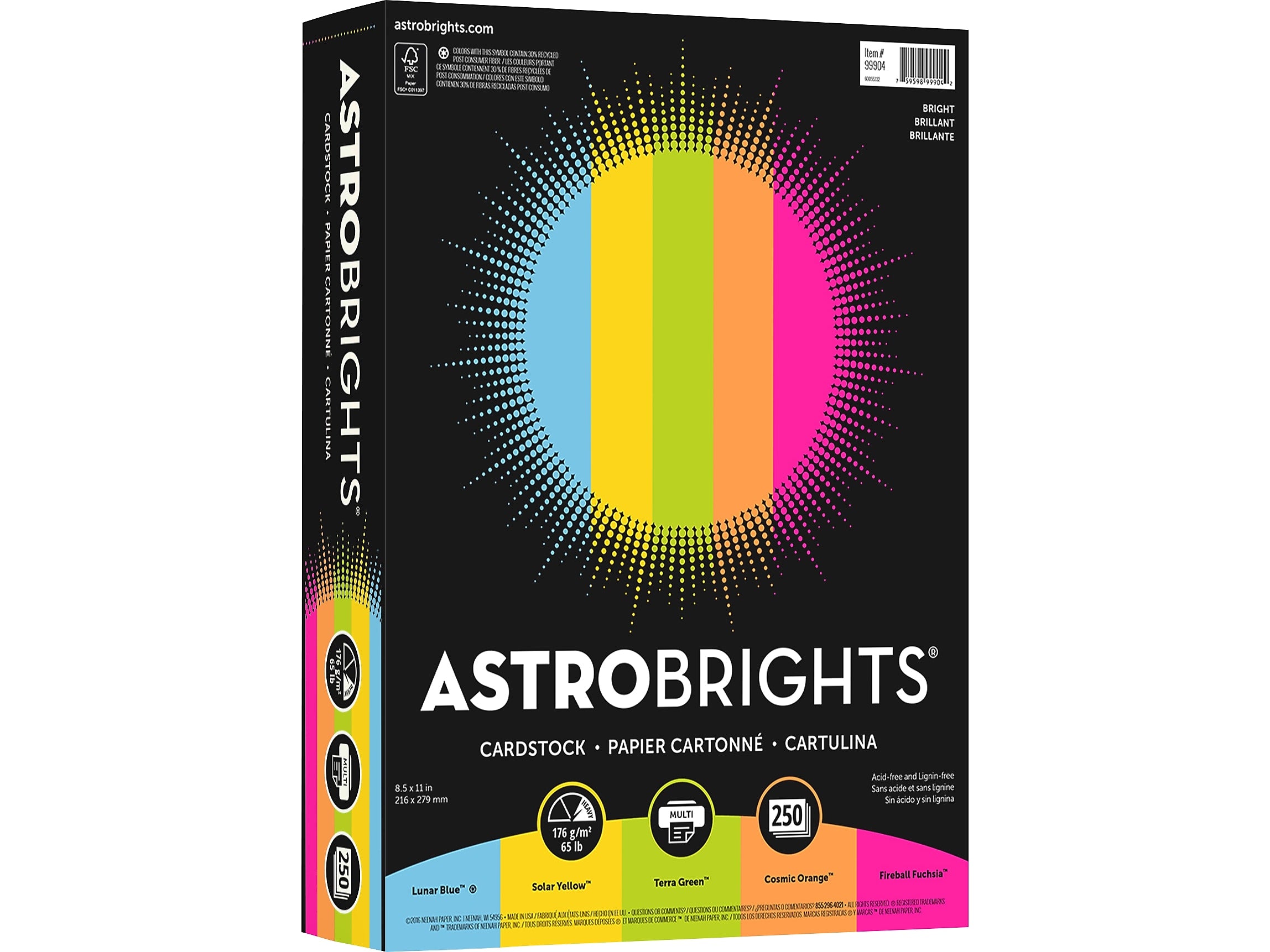 Astrobrights Bright 65 lb. Cardstock Paper, 8.5