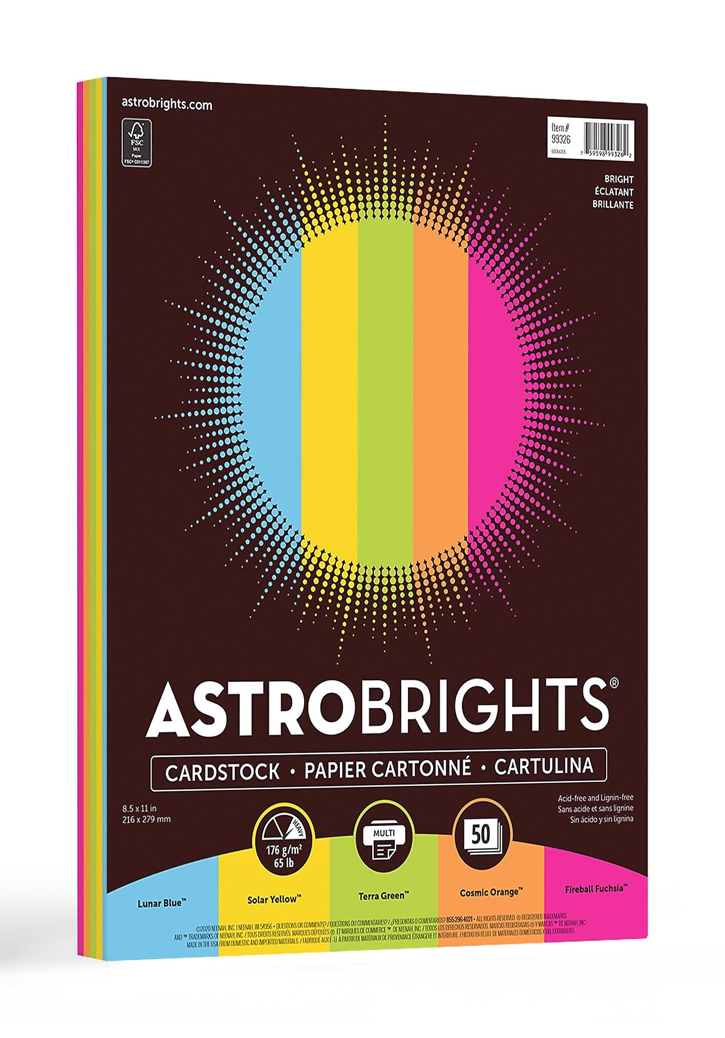 Astrobrights Bright 65 lb. Cardstock Paper, 8.5