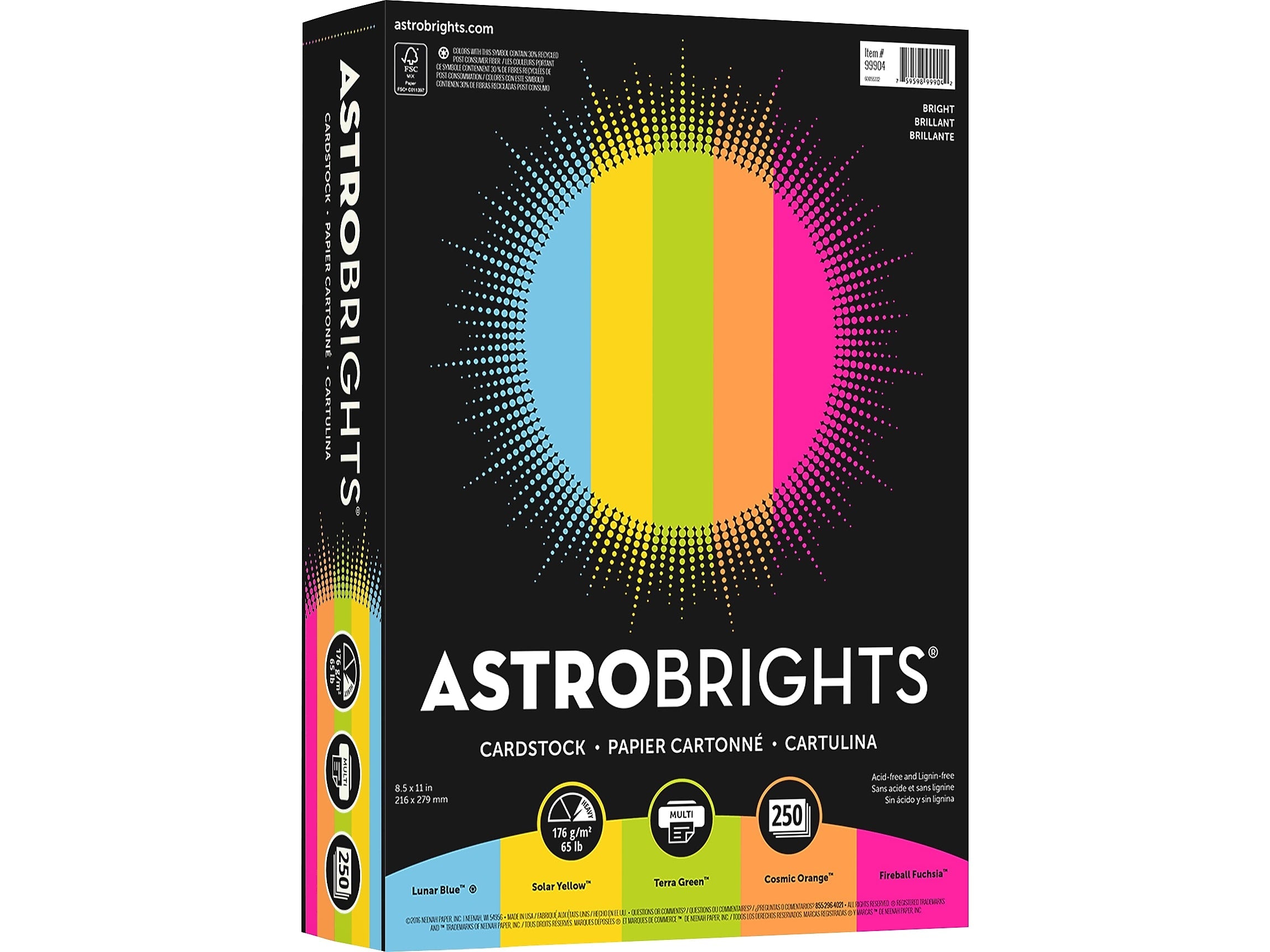 Astrobrights Bright 65 lb. Cardstock Paper, 8.5
