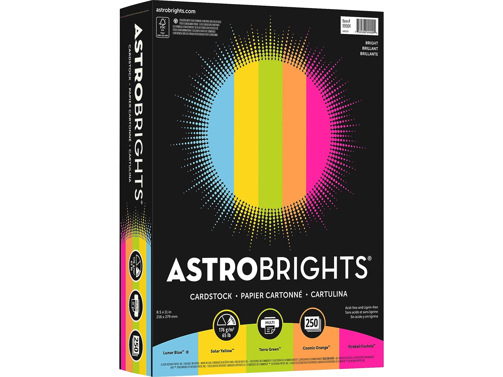 Astrobrights Bright 65 lb. Cardstock Paper, 8.5