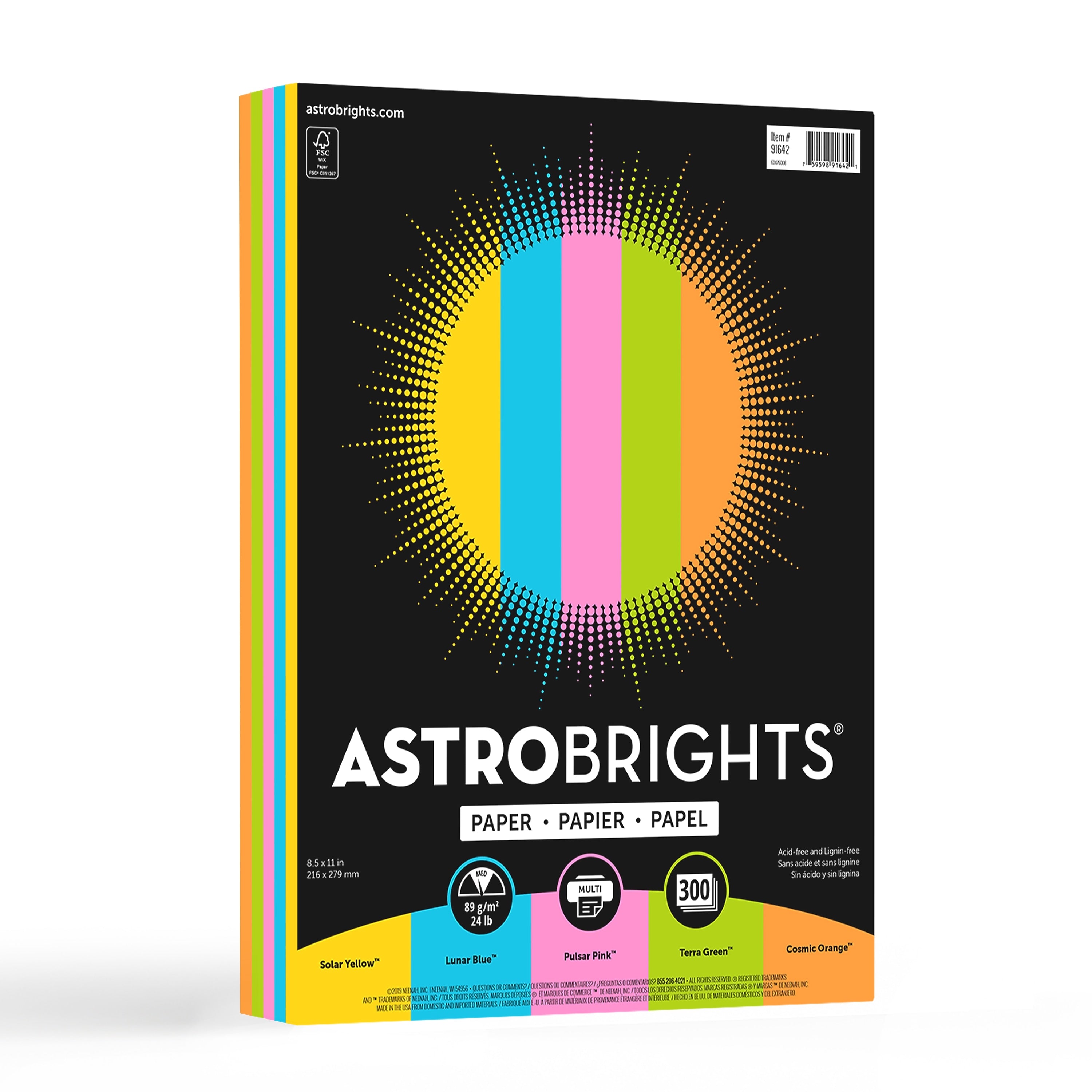 Astrobrights Colored Paper, 24 lbs., 8.5
