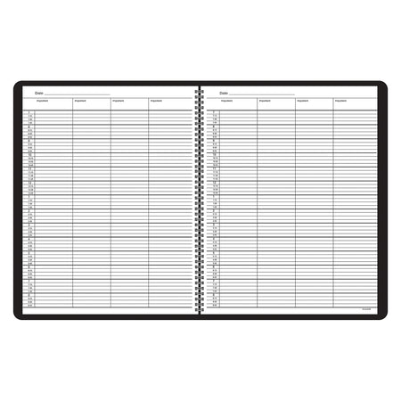 AT-A-GLANCE Four-Person Group 8.5" x 10.875" Daily Appointment Book, Black