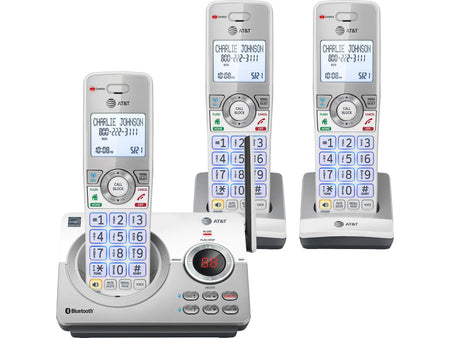 AT&T Connect to Cell 3-Handset Cordless Telephone, White/Silver