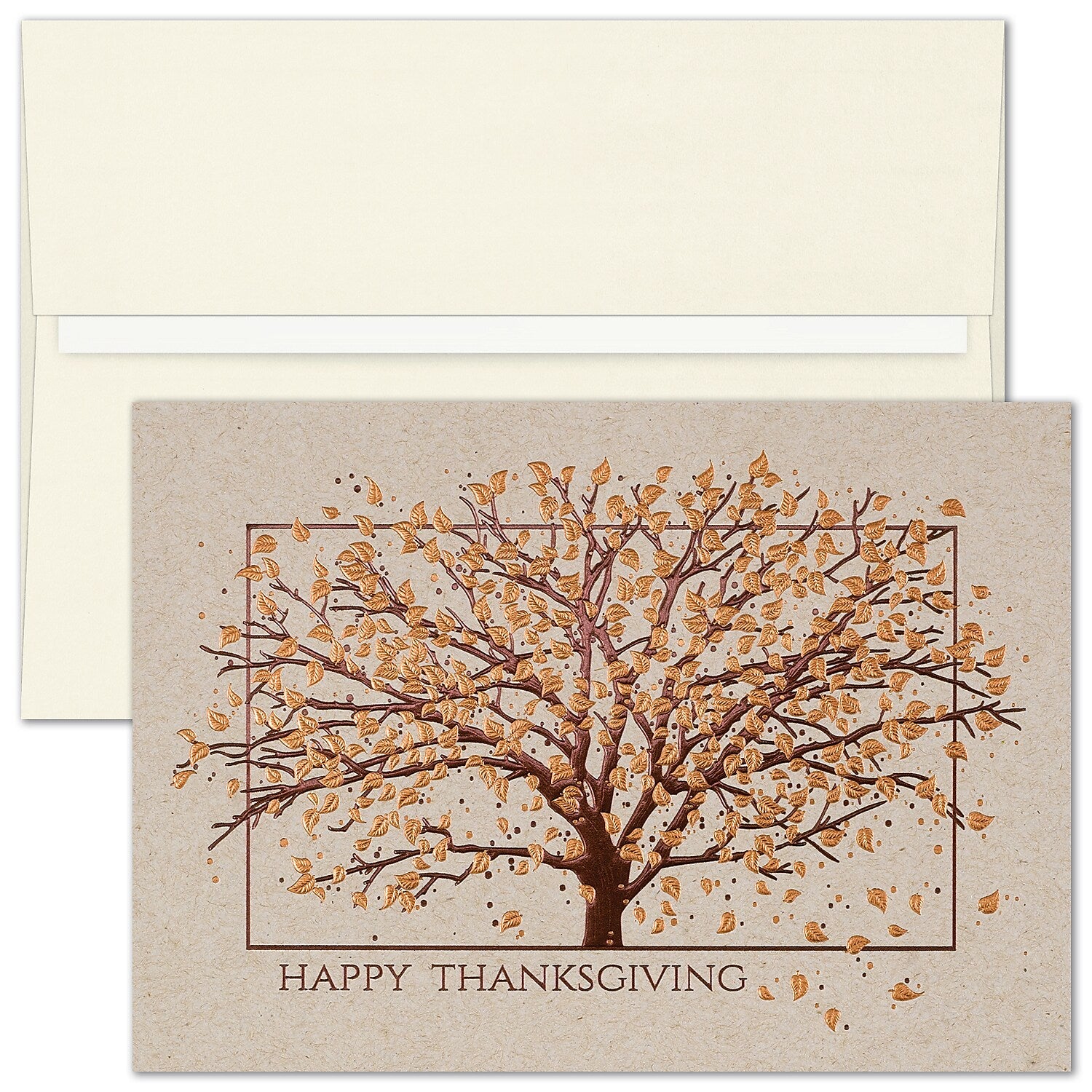 "Autumn Tree" Holiday Card w/ Ecru Unlined Envelope, 100/BX