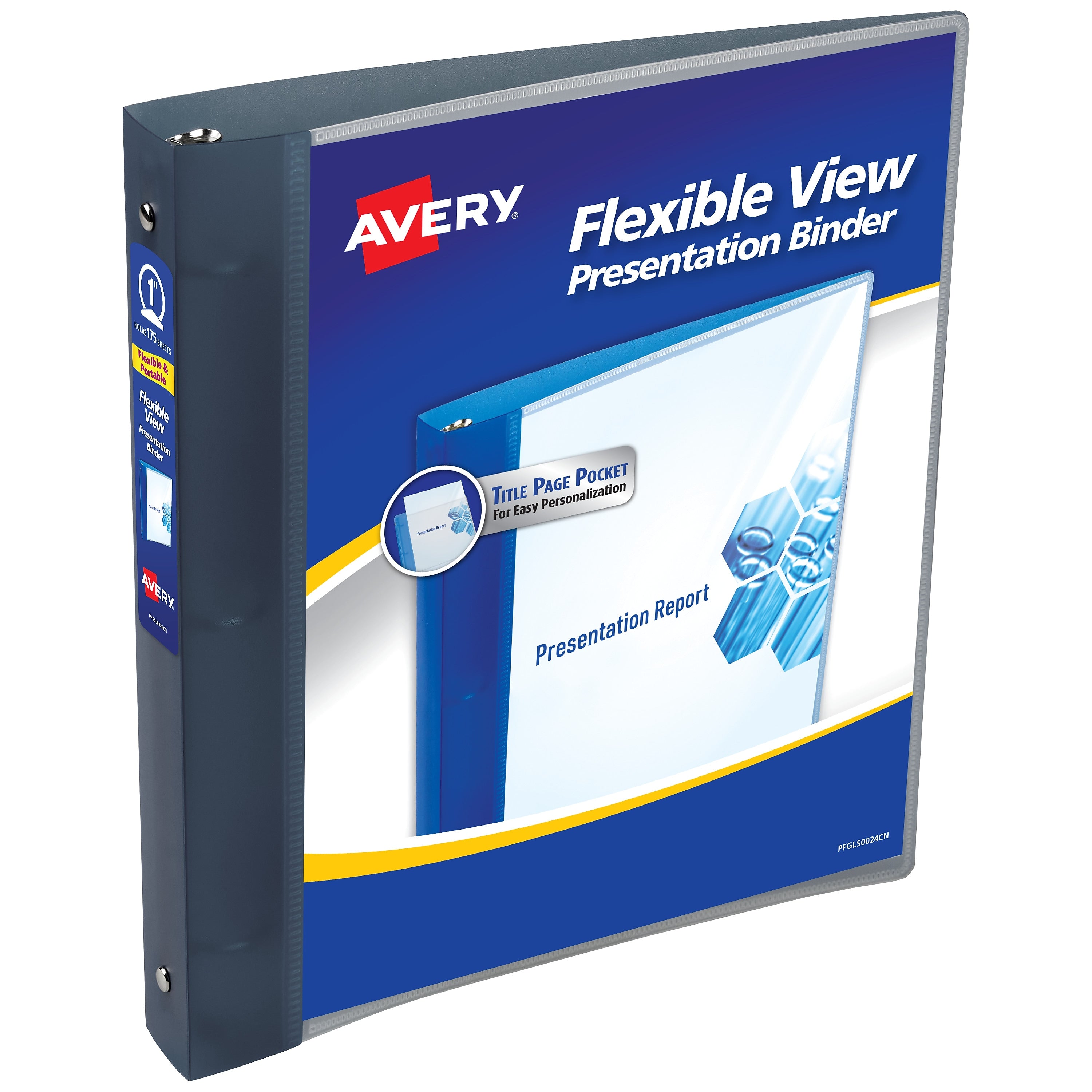 Avery 1" 3-Ring Flexible Poly Binders, Gray