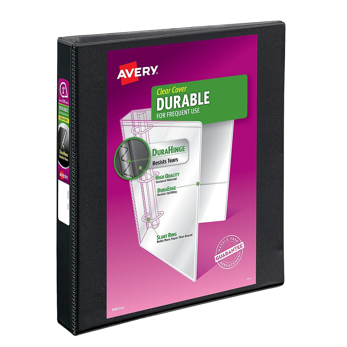 Avery 1" 3-Ring View Binders, D-Ring, Black