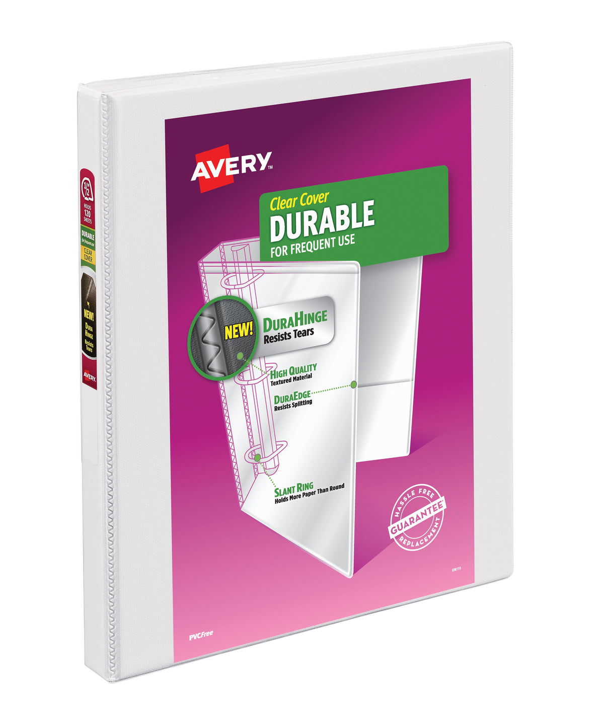 Avery 1/2" 3-Ring View Binders, Slant Ring, White