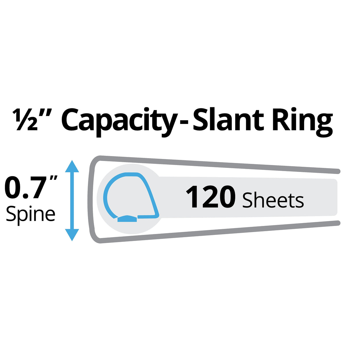 Avery 1/2" 3-Ring View Binders, Slant Ring, White