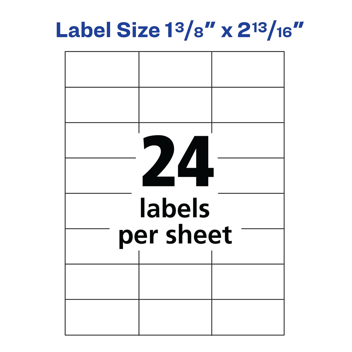 Avery Address Labels for Copiers 1-3/8" x 2-13/16", White, 24 Labels/Sheet, 100 Sheets/Box