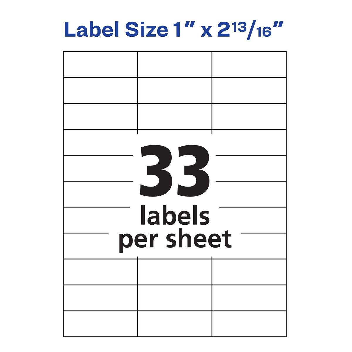 Avery Address Labels for Copiers, 1" x 2-13/16", White, 33 Labels/Sheet, 100 Sheets/Box