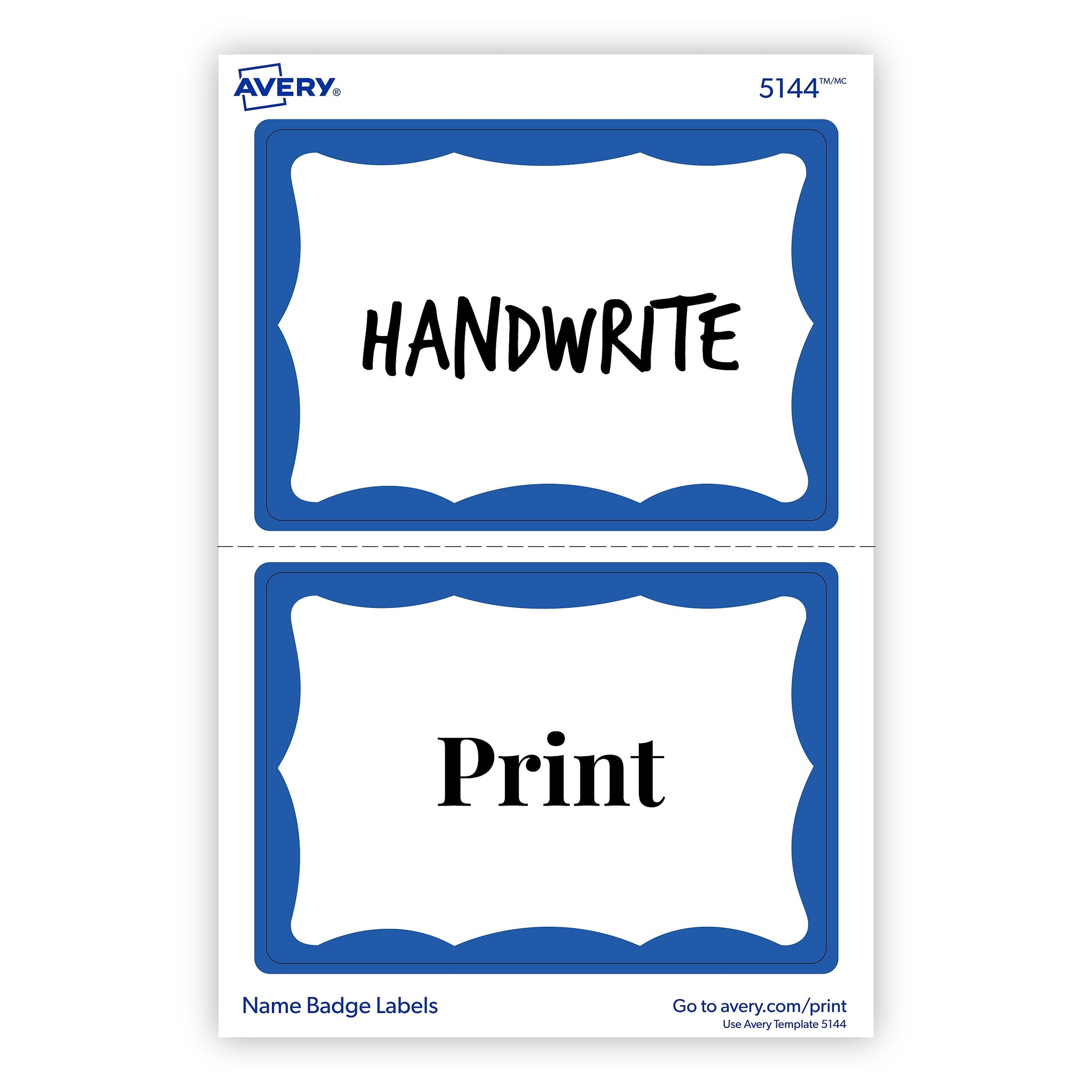 Avery Adhesive Laser/Inkjet Name Badge Labels, 2 1/3