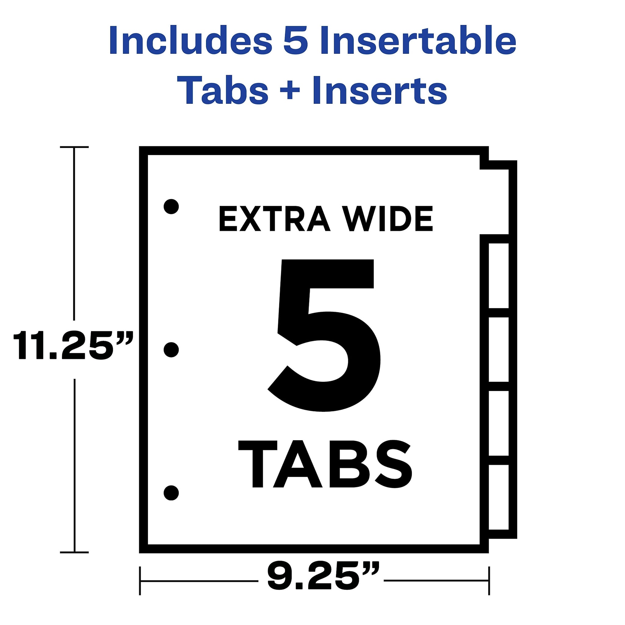 Avery Big Tab Corner Lock Insertable Plastic Dividers with 3 Pockets, 5 Tabs, Multicolor