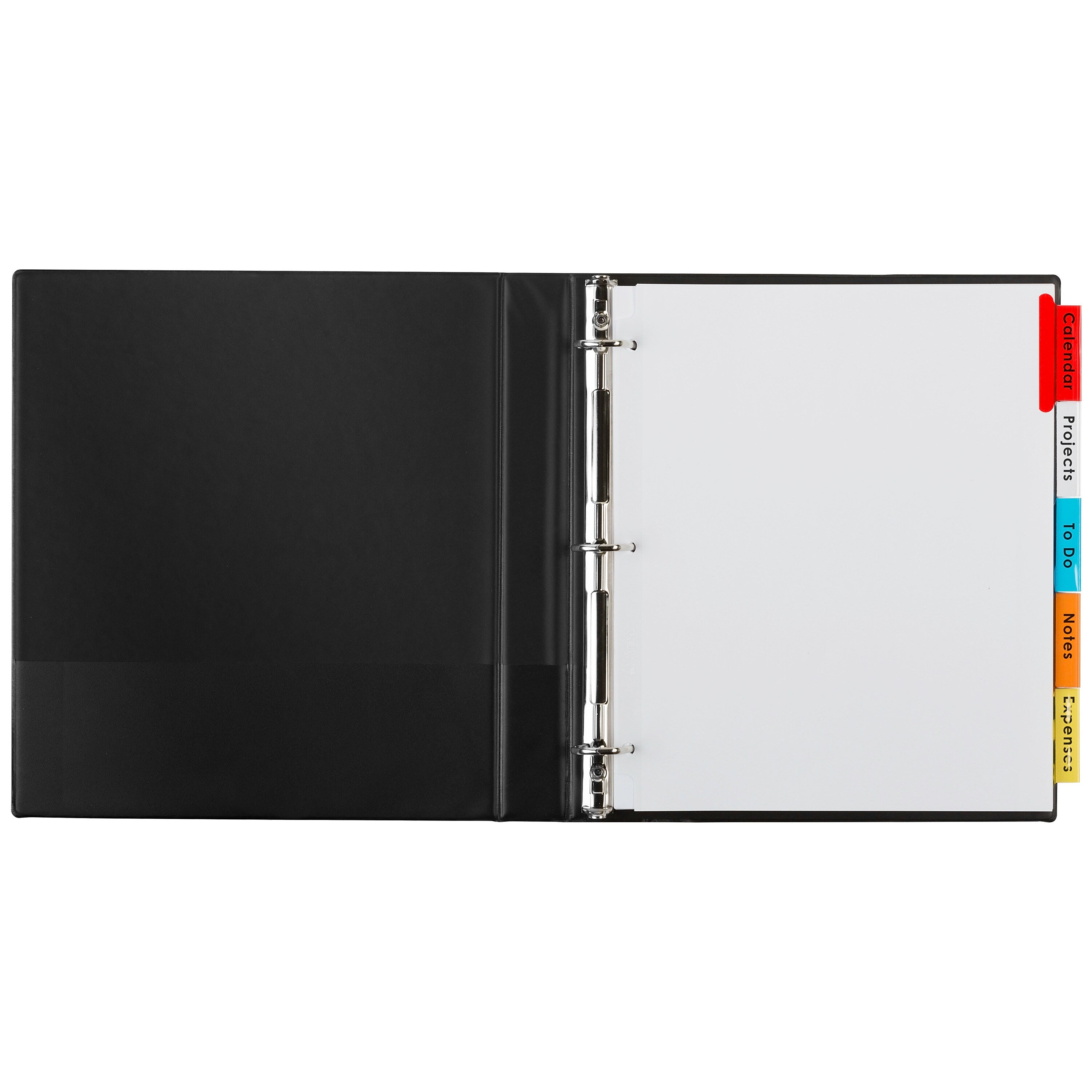 Avery Big Tab Extra-Wide Insertable Paper Dividers, 5 Tab, Multicolor, Clear Reinforced