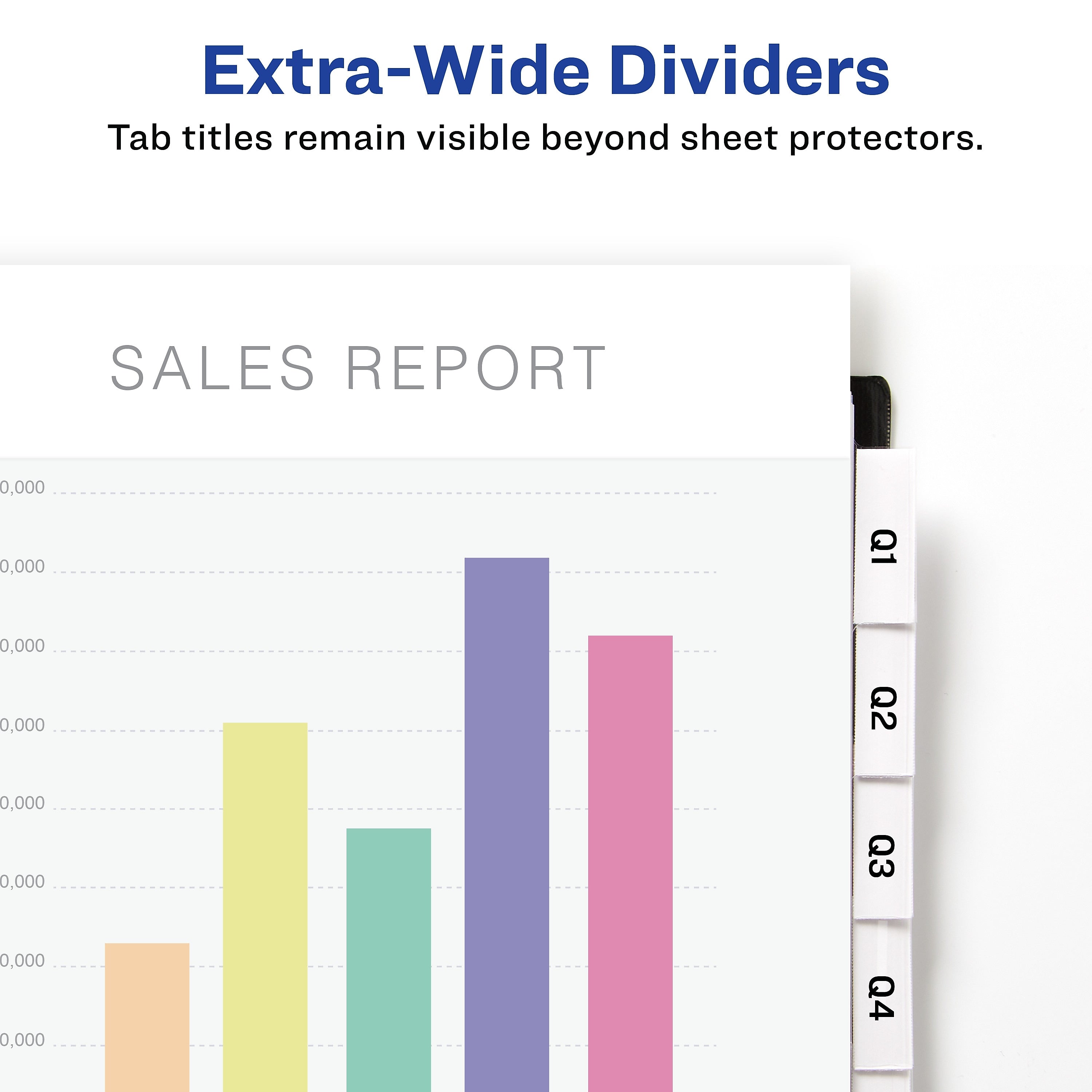 Avery Big Tab Extra-Wide Insertable Paper Dividers, 8 Tab, Clear, Clear Reinforced