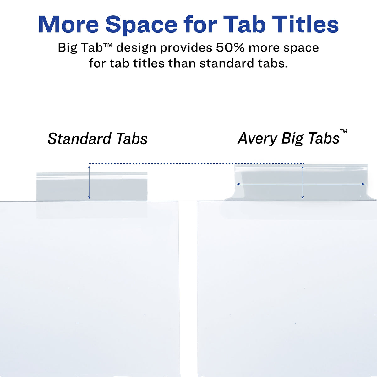 Avery Big Tab Extra-Wide Insertable Paper Dividers, 8 Tab, Clear, Clear Reinforced