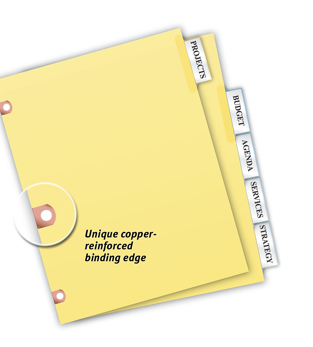Avery Big Tab Insertable Paper Dividers, 5 Tabs, Clear, Copper Reinforced