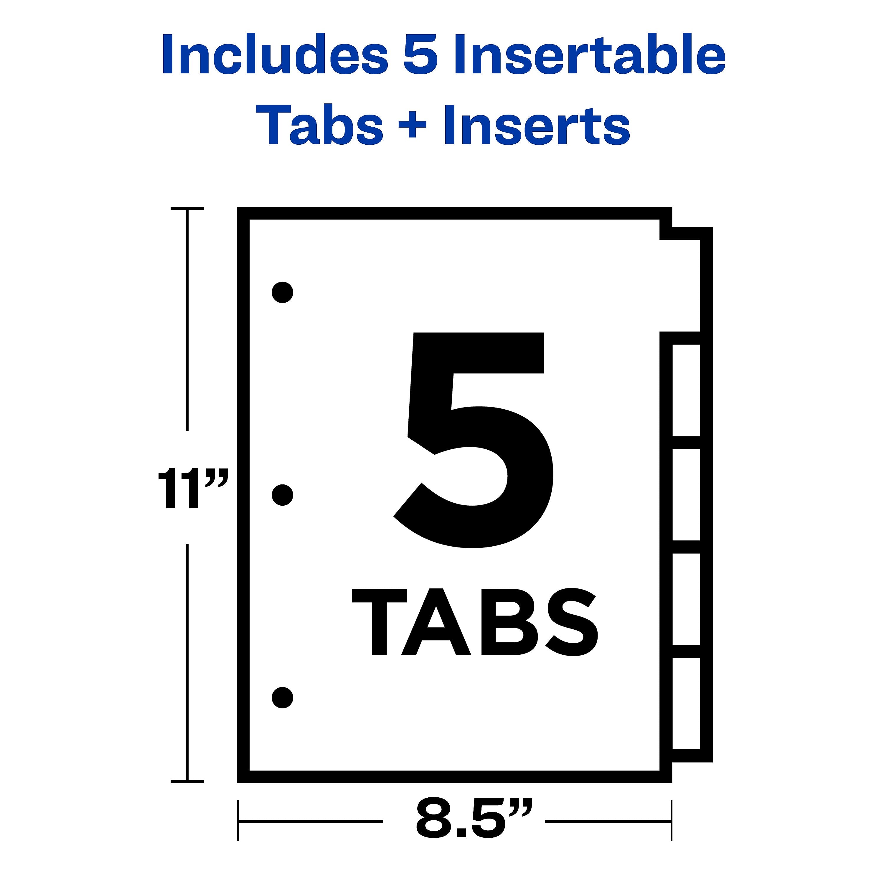 Avery Big Tab Insertable Paper Dividers, 5 Tabs, Multicolor, Copper Reinforced