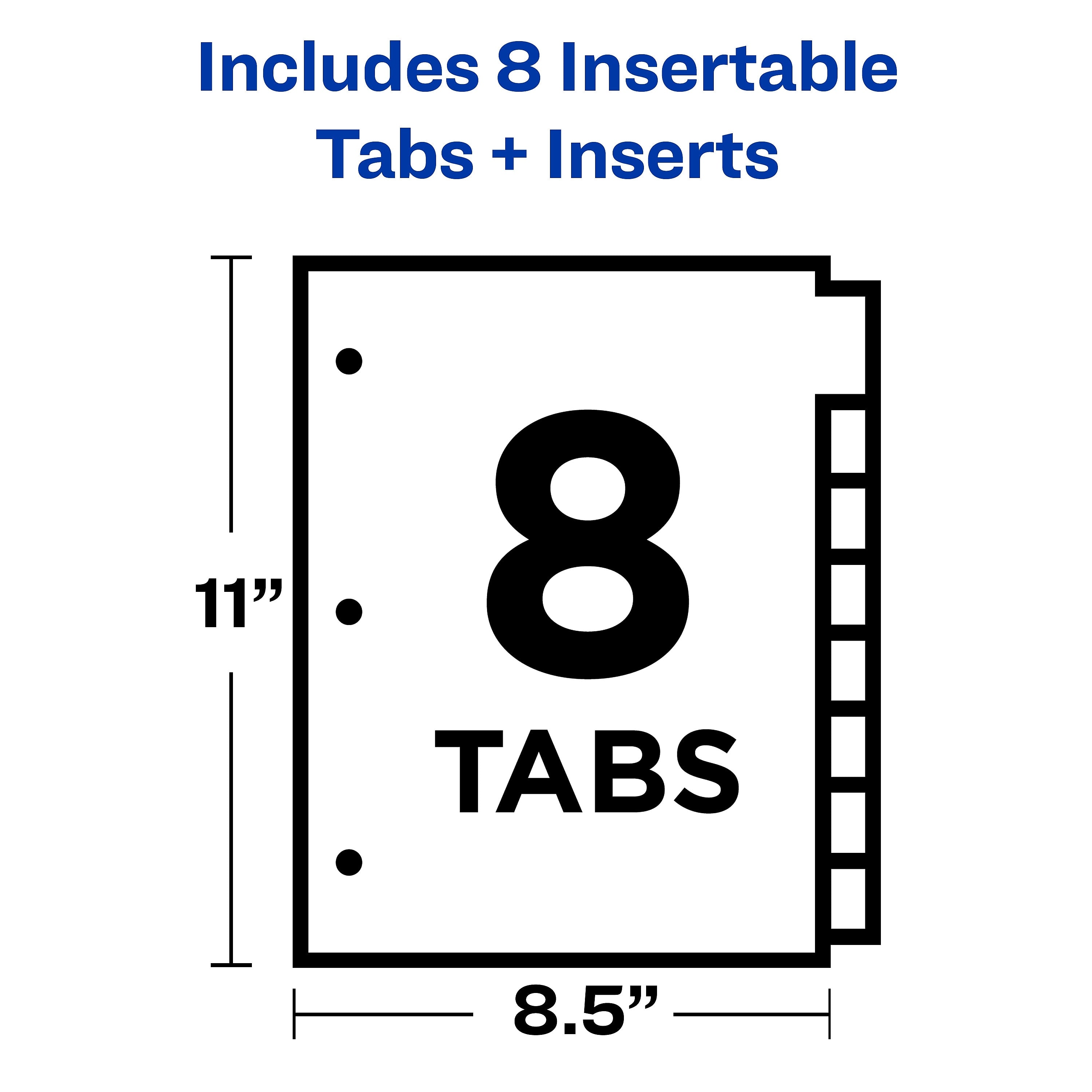 Avery Big Tab Insertable Paper Dividers, 8 Tabs, Buff with Multicolor Tabs