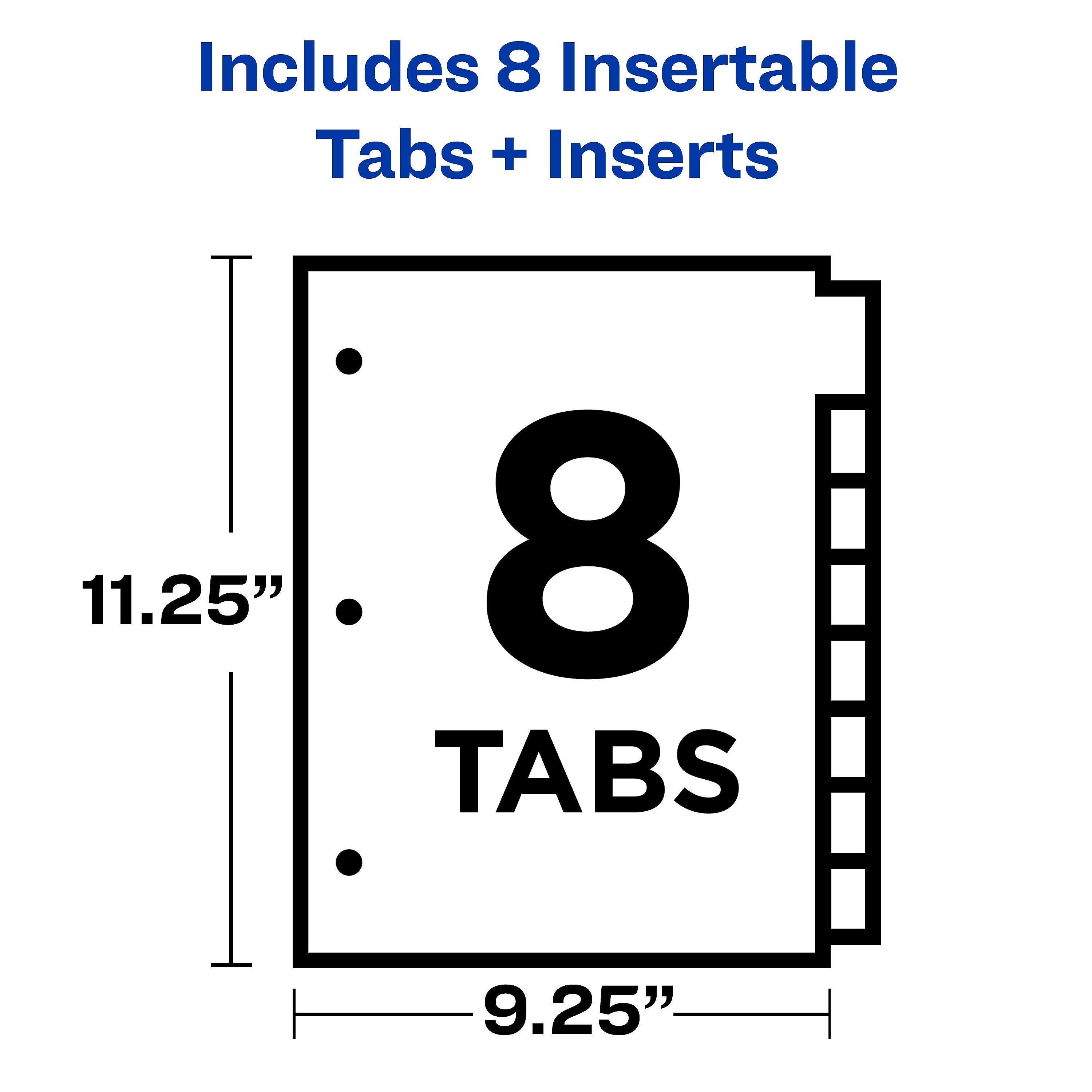 Avery Big Tab Insertable Paper Dividers, 8 Tabs, White