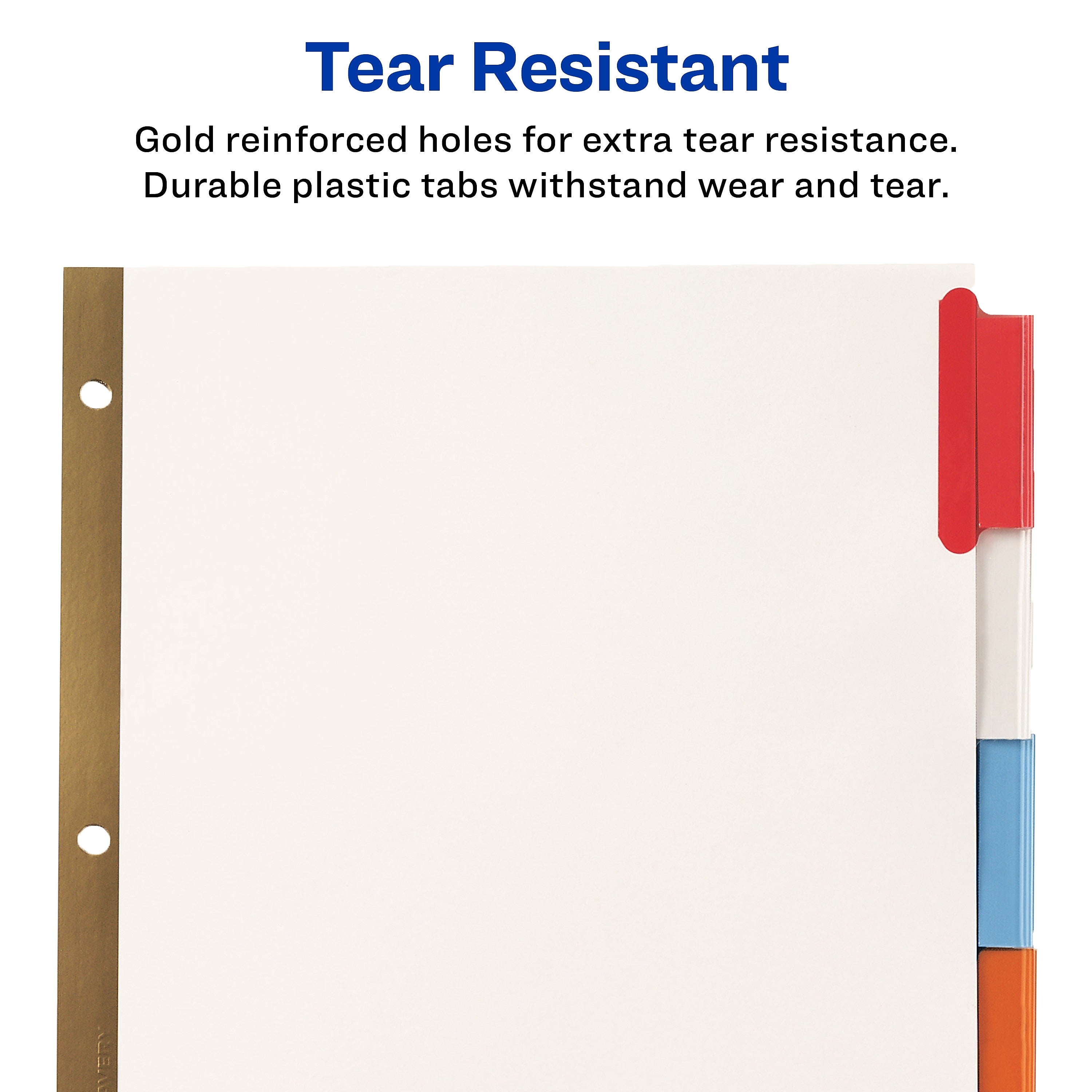 Avery Big Tab Insertable Paper Dividers, Assorted Color 5 Tab, White