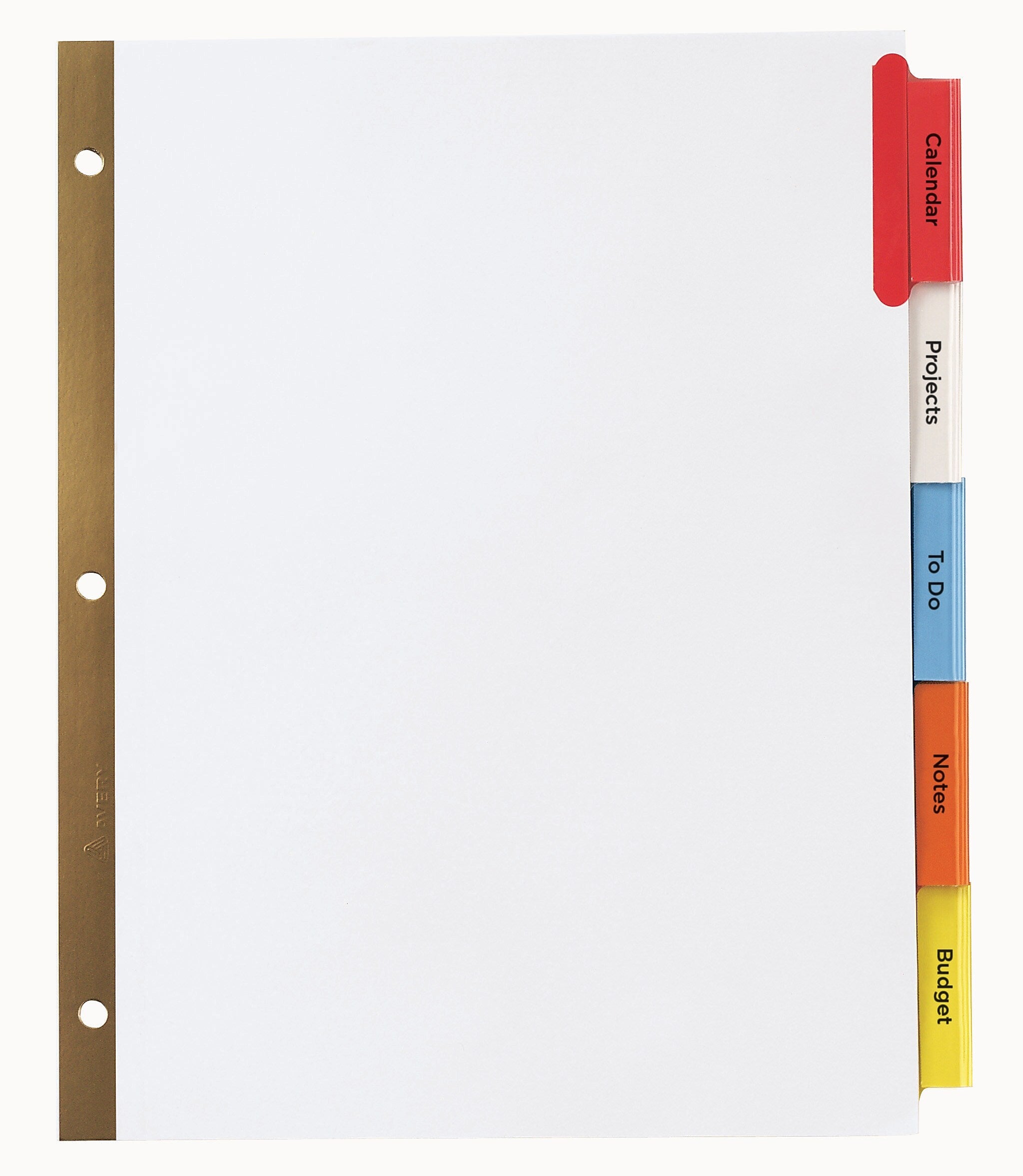 Avery Big Tab Insertable Paper Dividers, Assorted Color 5 Tab, White