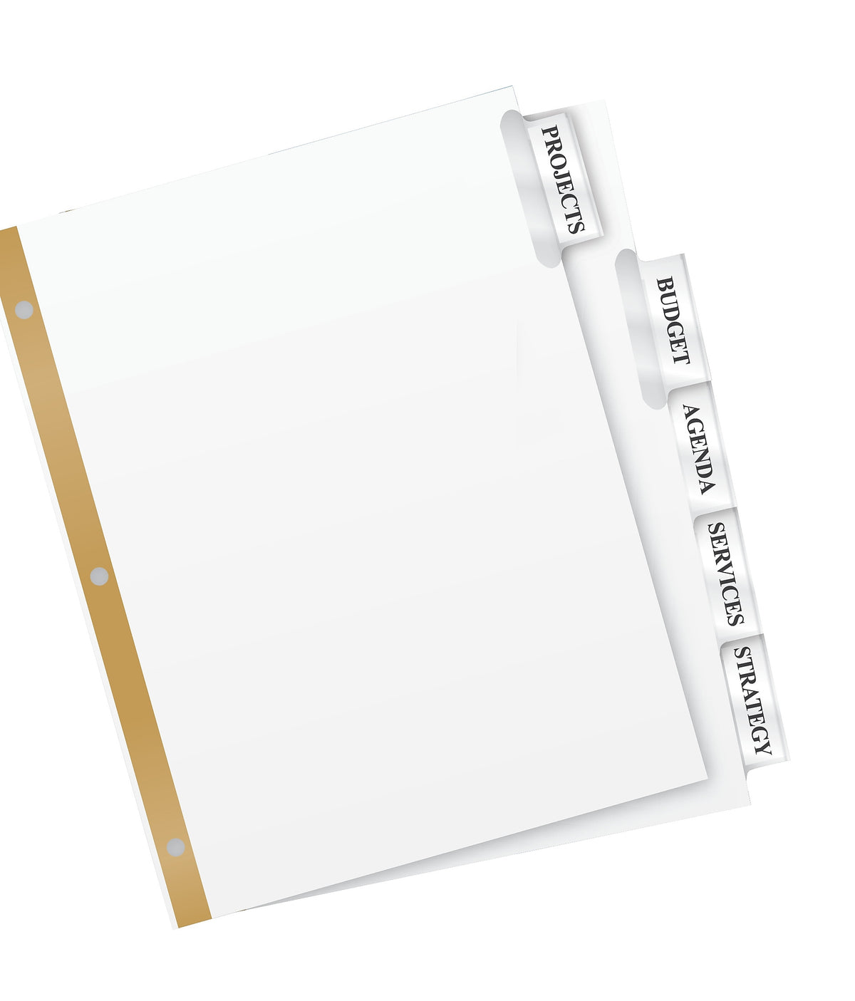 Avery Big Tab Insertable Paper Dividers, Clear 5 Tab, White