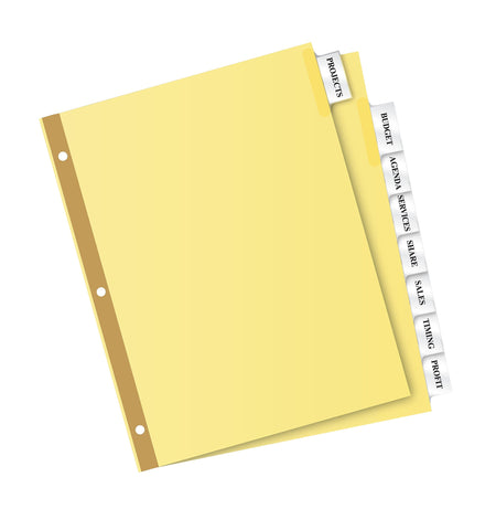 Avery Big Tab Insertable Paper Dividers, Clear 8 Tab, Buff