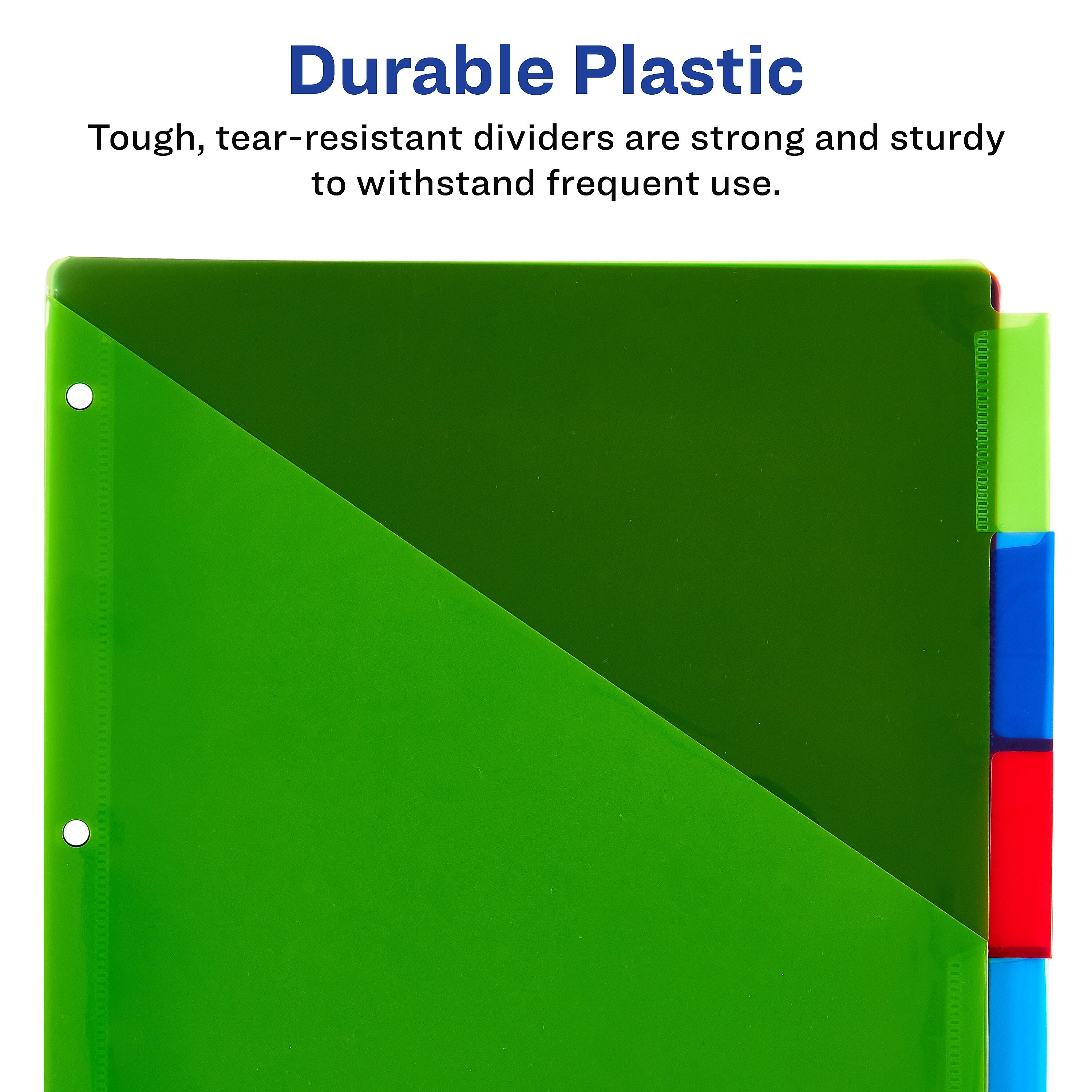 Avery Big Tab Insertable Plastic Dividers with 2 Pockets, 5 Tabs, Multicolor
