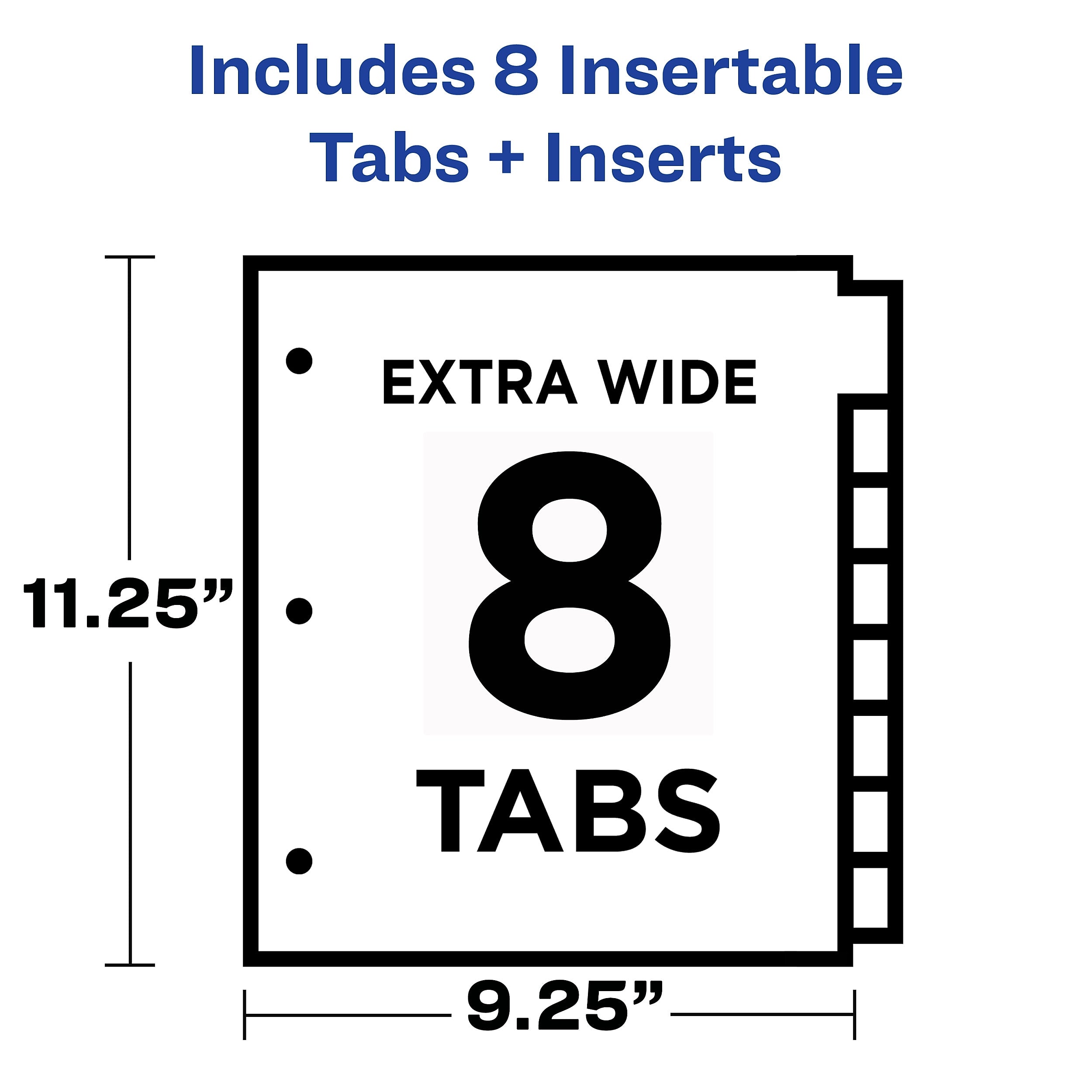 Avery Big Tab Insertable Plastic Dividers with 2 Pockets, 8 Tabs, Multicolor