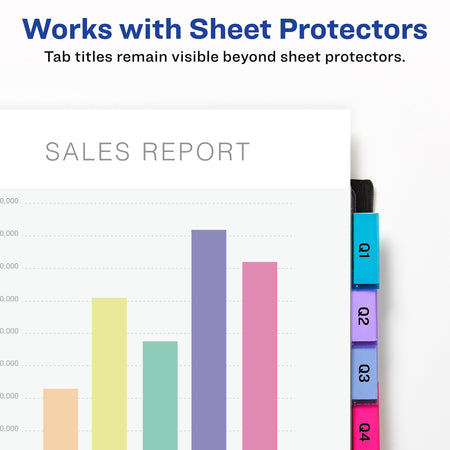 Avery Big Tab Insertable Plastic Dividers with 2 Pockets, 8 Tabs, Two-Tone Multicolor