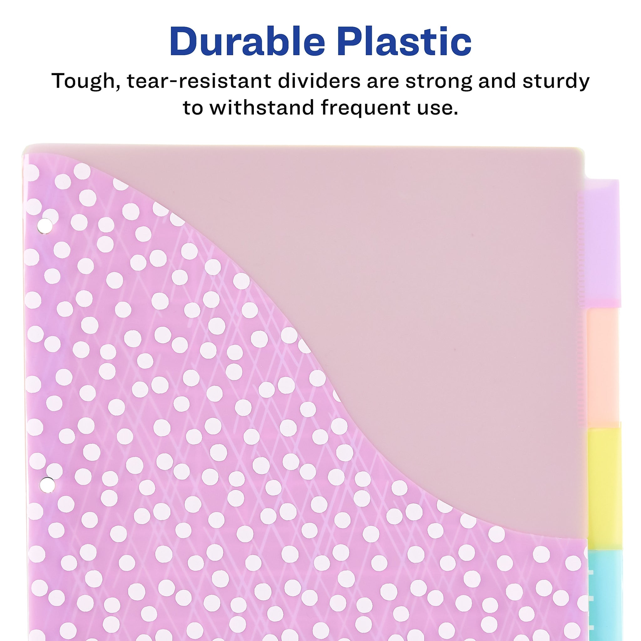 Avery Big Tab Insertable Plastic Dividers with Pocket, 5 Tabs, Multicolor Pastel