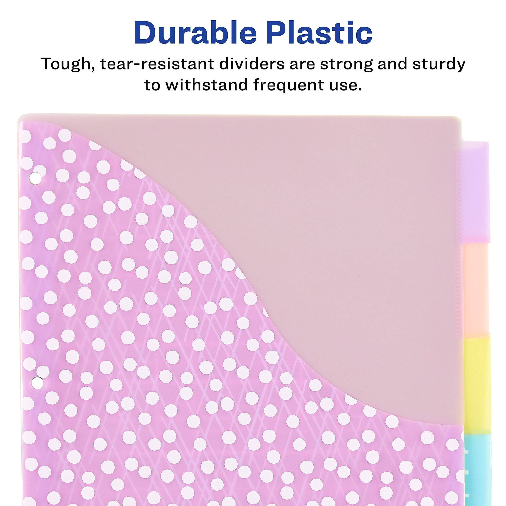 Avery Big Tab Insertable Plastic Dividers with Pocket, 5 Tabs, Multicolor Pastel