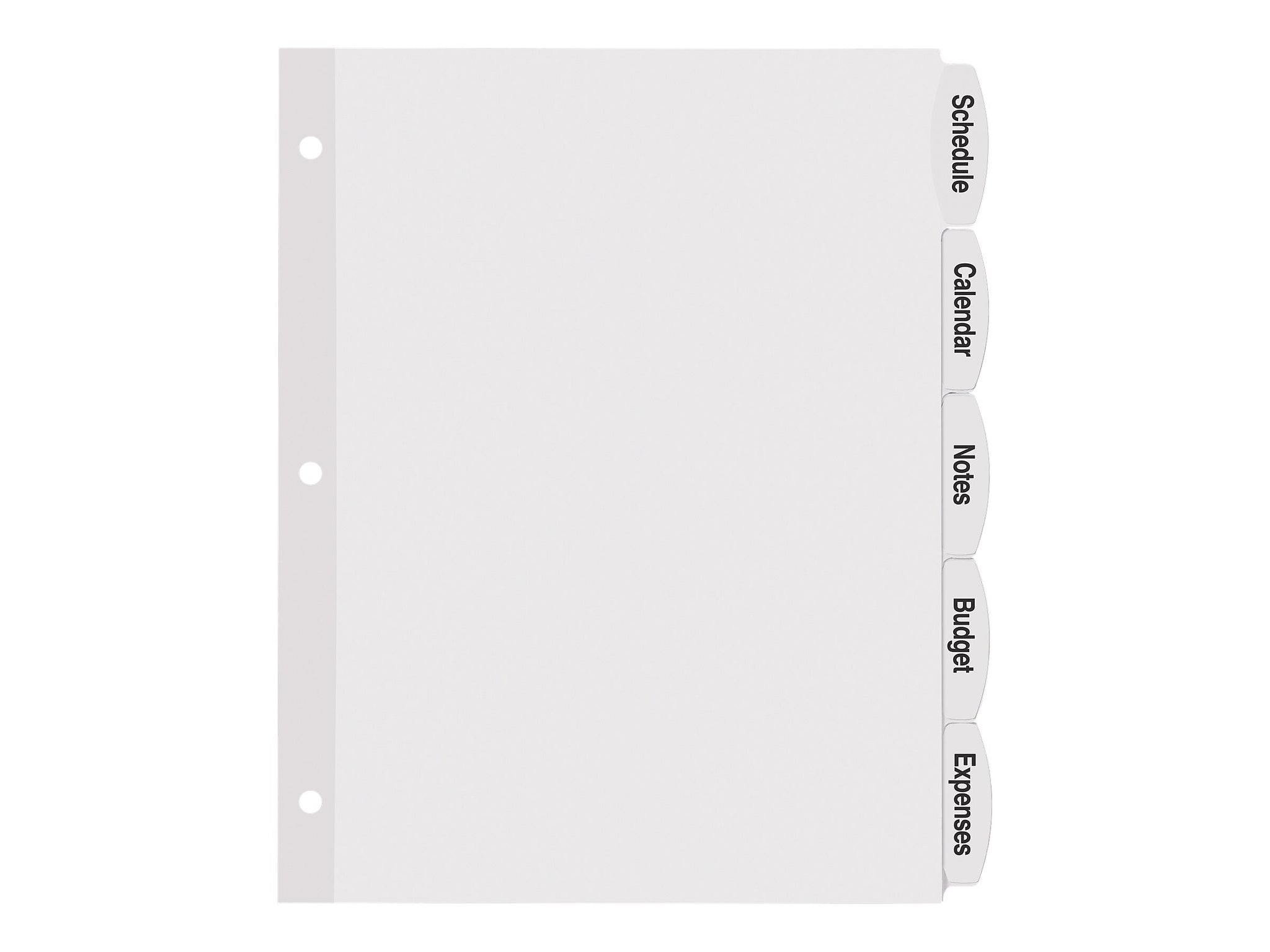 Avery Big Tab Printable Paper Dividers with White Labels, 5 Tabs, 20 Sets/Pack