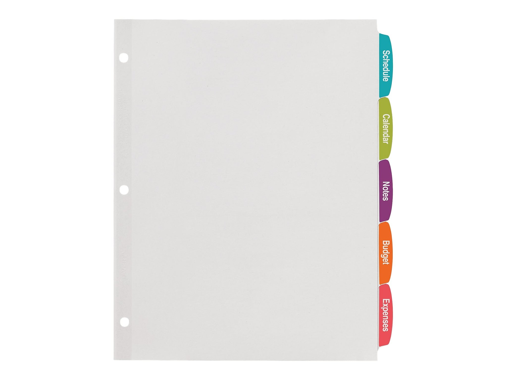 Avery Big Tab Printable Paper Dividers with White Labels, 5 Tabs, 20 Sets/Pack