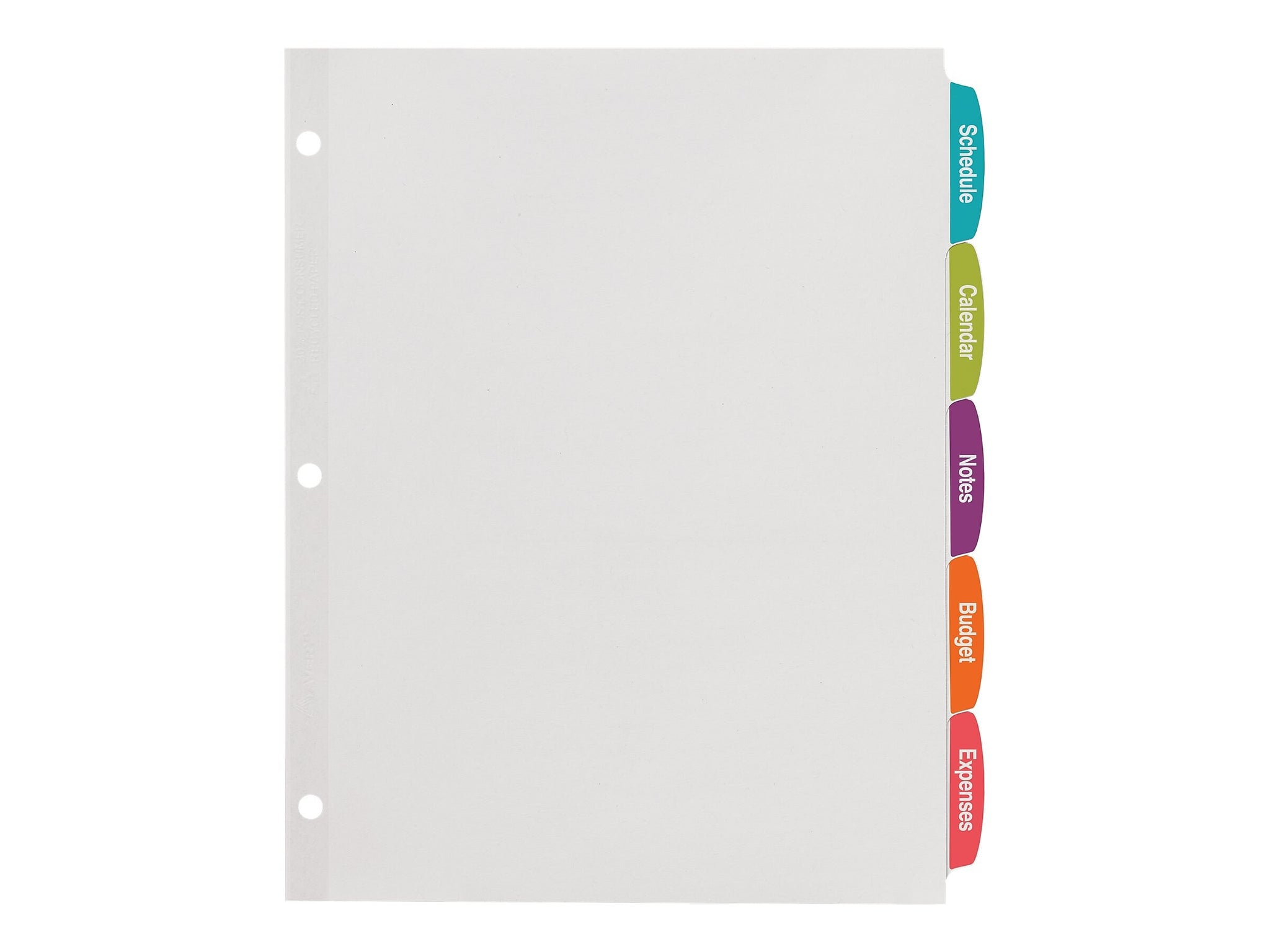 Avery Big Tab Printable Paper Dividers with White Labels, 5 Tabs, 4 Sets/Pack