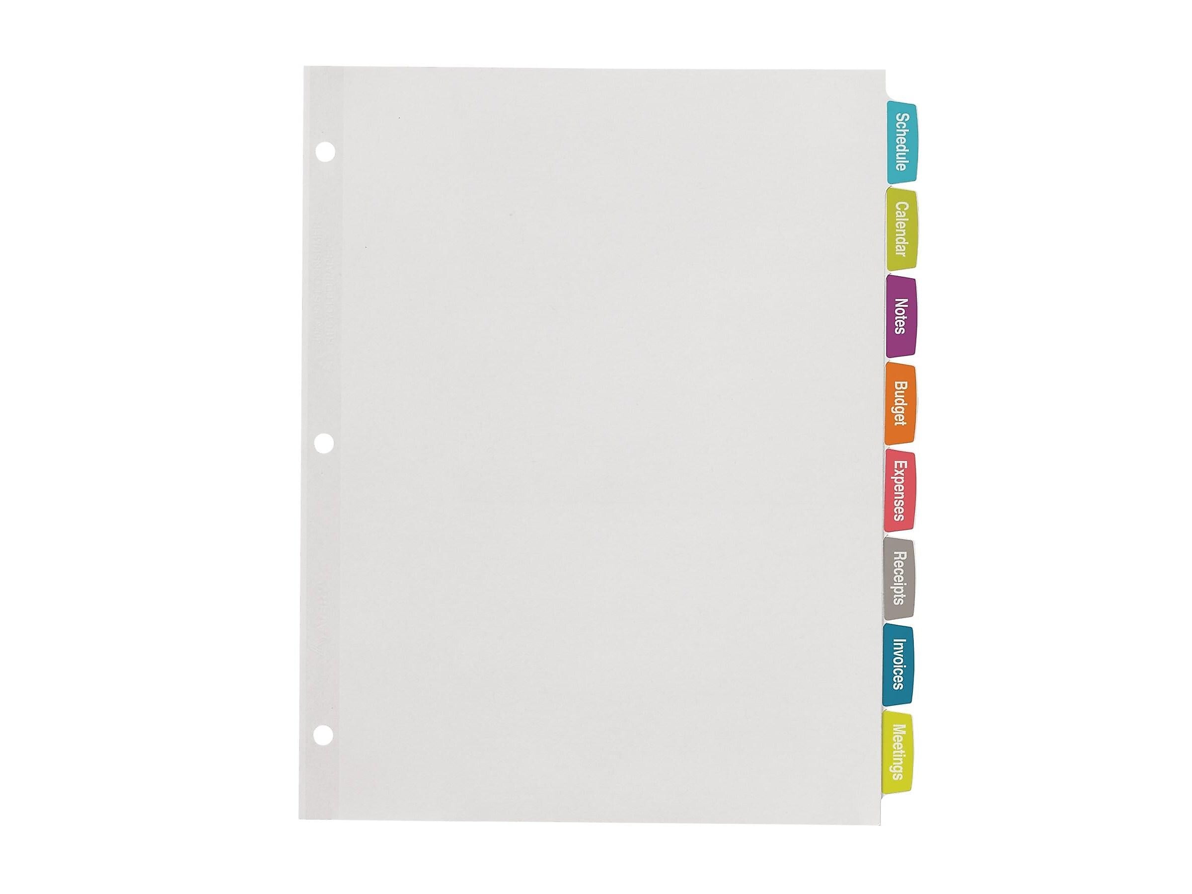 Avery Big Tab Printable Paper Dividers with White Labels, 8 Tabs, 20 Sets/Pack