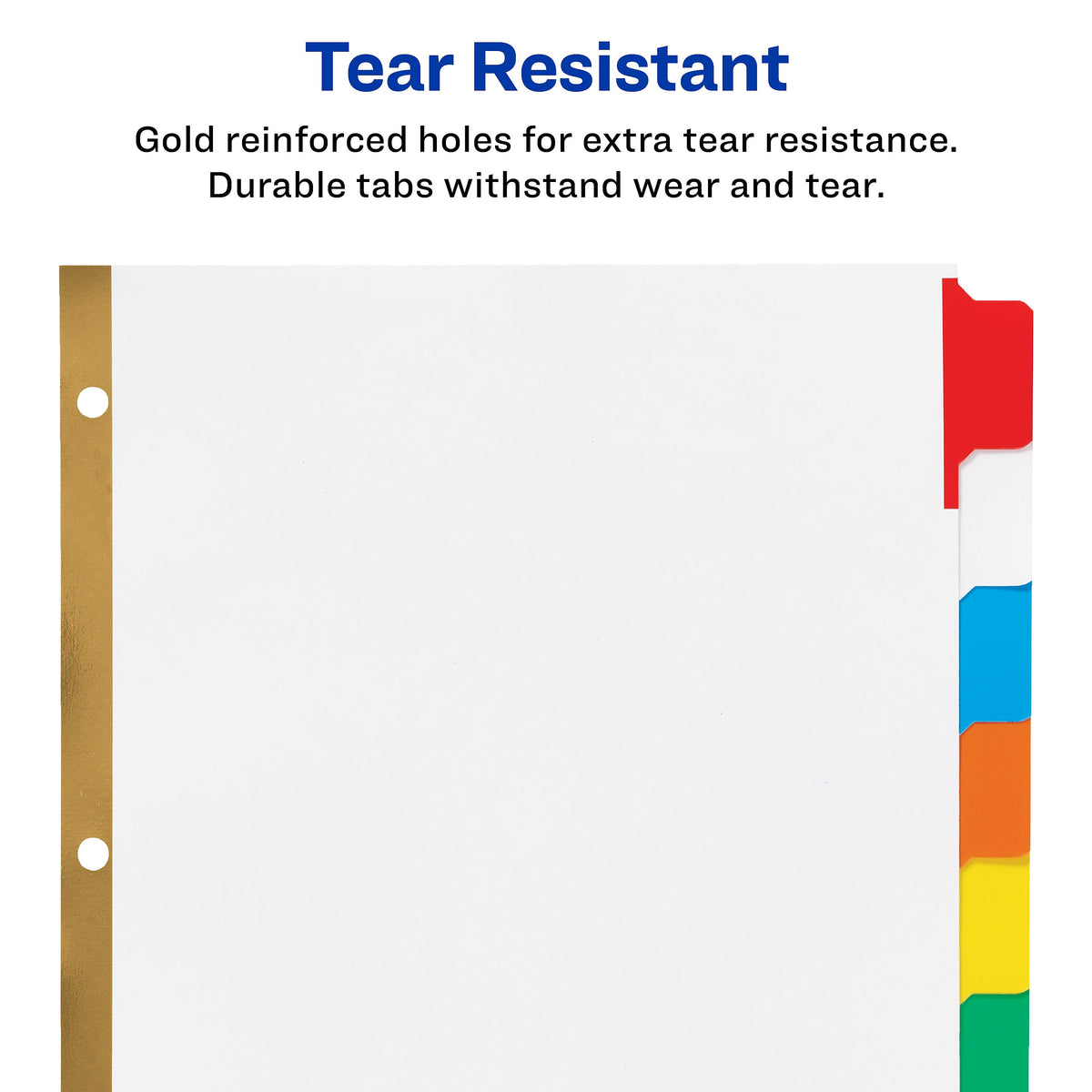 Avery Big Tab Write & Erase Paper Dividers, 5 Tabs, Multicolor, Gold Reinforced