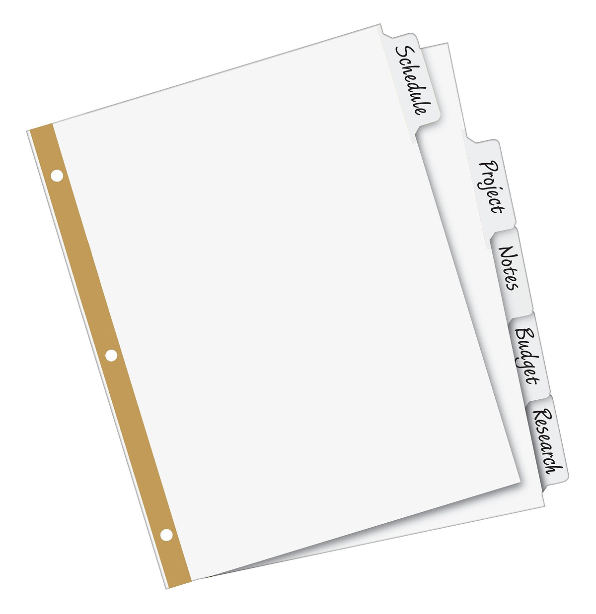 Avery Big Tab Write & Erase Paper Dividers, 5 Tabs, White, Gold Reinforced