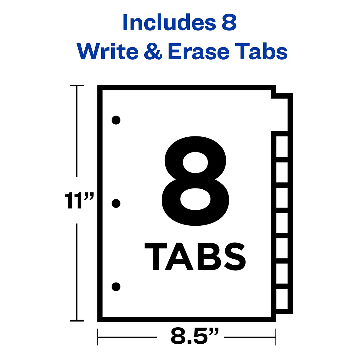 Avery Big Tab Write & Erase Paper Dividers, 8 Tabs, Multicolor, Gold Reinforced